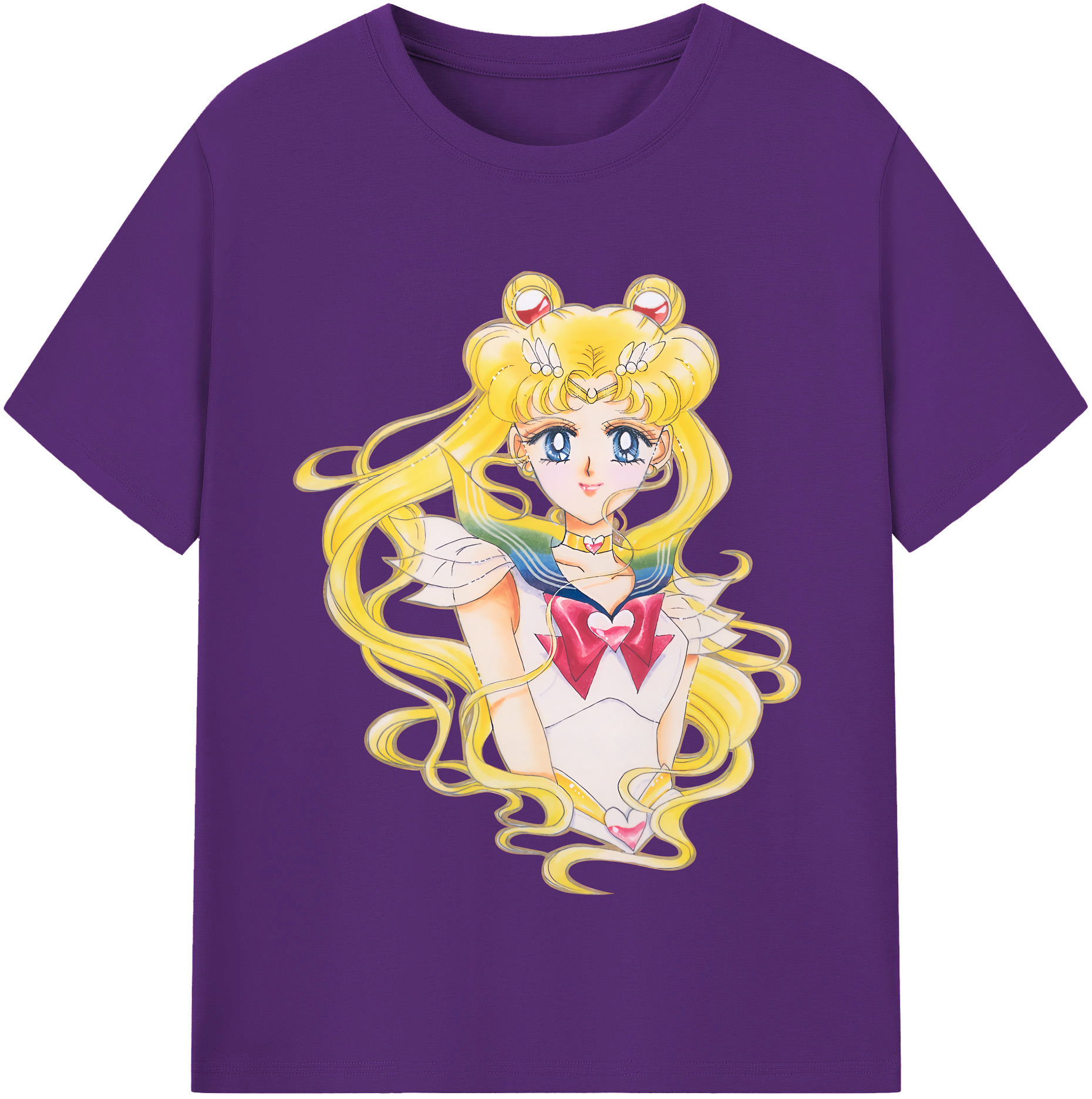 （画像用） 美少女戦士セーラームーン 月野 うさぎ つきの うさぎ Sailor Moon Tsukino Usagi 綿100％半袖Tシャツ（フロントプリント）