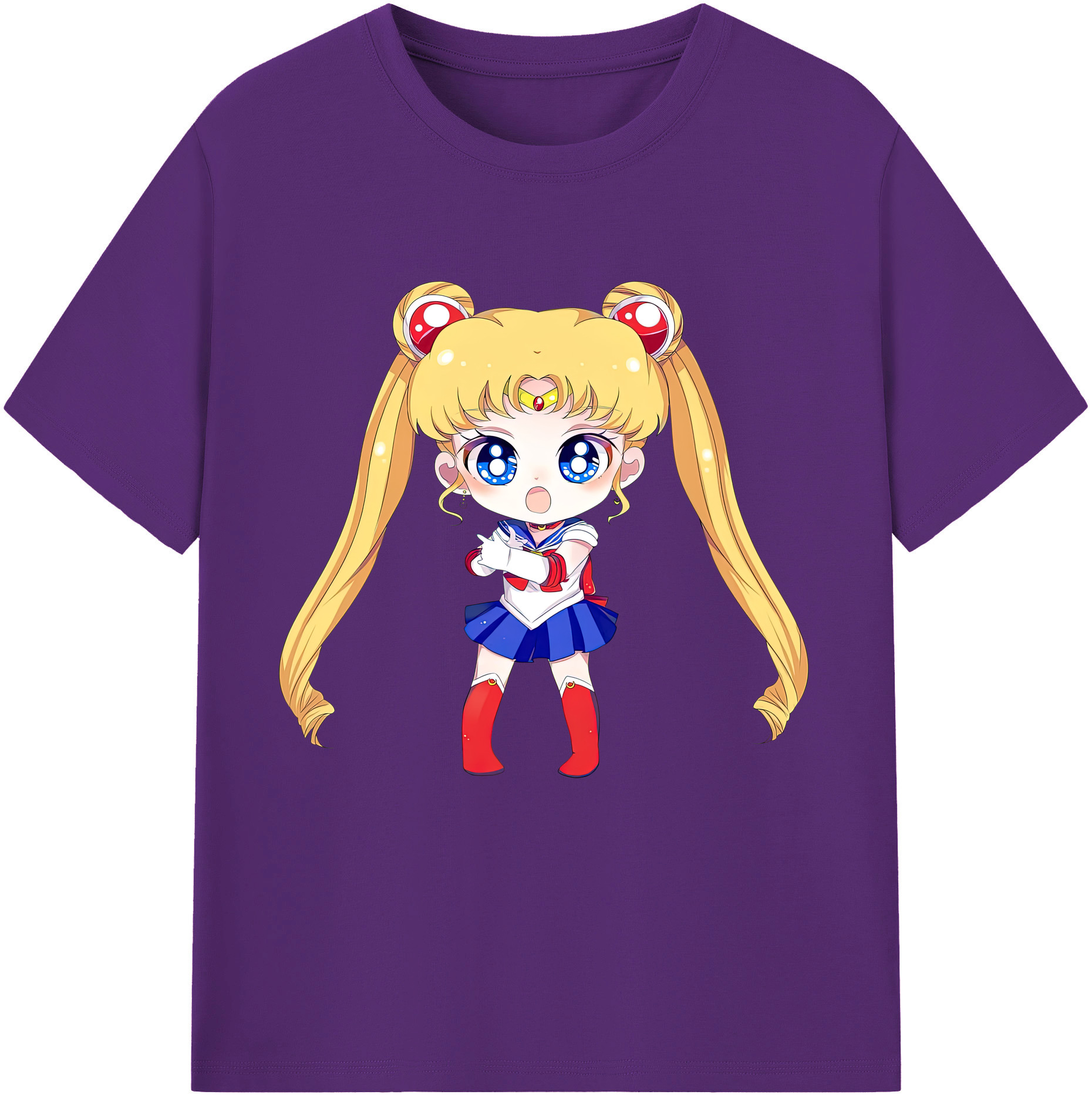 （画像用） 美少女戦士セーラームーン 月野 うさぎ つきの うさぎ Sailor Moon Tsukino Usagi 綿100％半袖Tシャツ（フロントプリント）