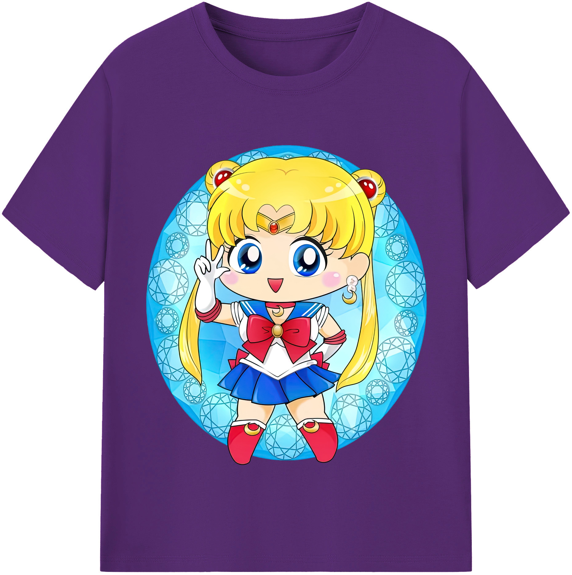 （画像用） 美少女戦士セーラームーン 月野 うさぎ つきの うさぎ Sailor Moon Tsukino Usagi 綿100％半袖Tシャツ（フロントプリント）