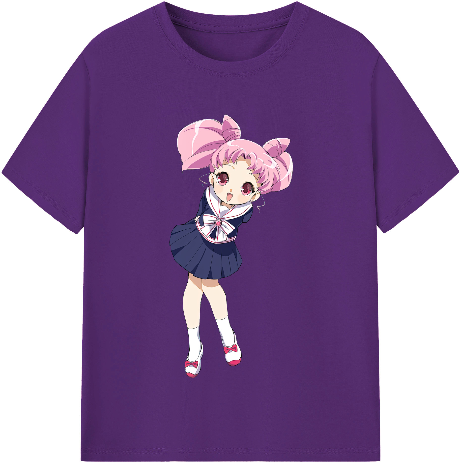 （画像用） 美少女戦士セーラームーン ちびうさ Sailor Moon Chibiusa Tsukino Usagi Small Lady Serenity 綿100％半袖Tシャツ（フロントプリント）