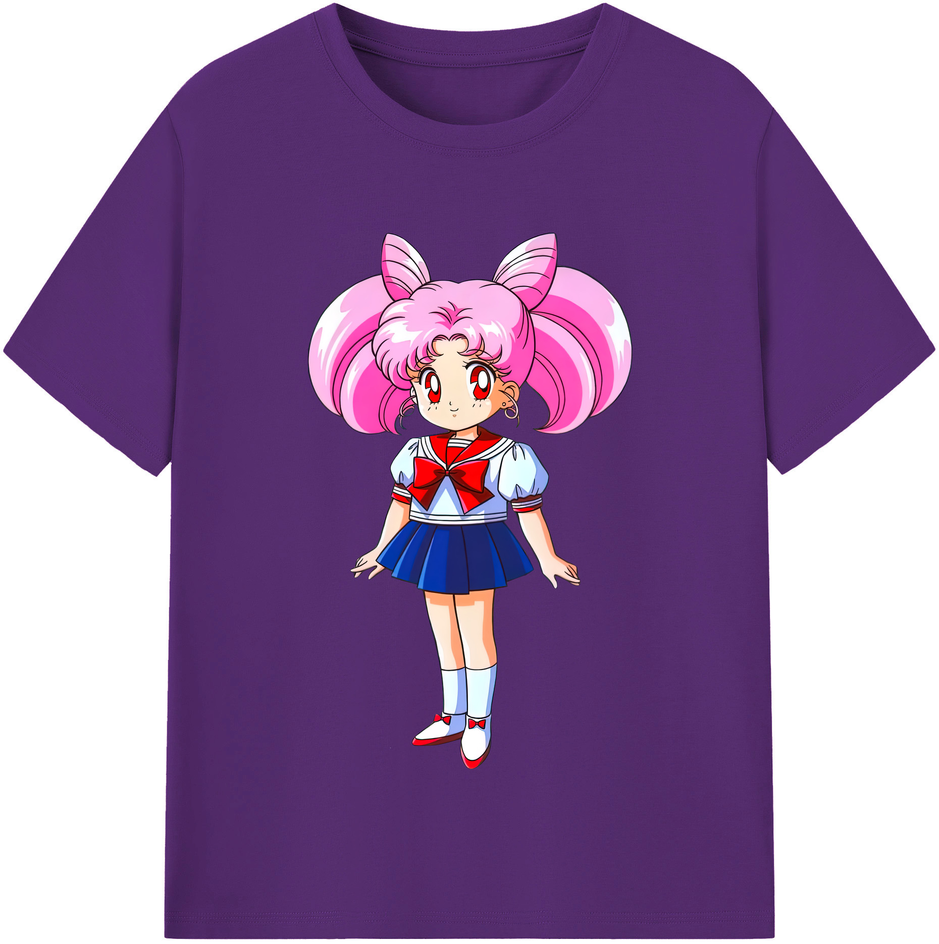 （画像用） 美少女戦士セーラームーン ちびうさ Sailor Moon Chibiusa Tsukino Usagi Small Lady Serenity 綿100％半袖Tシャツ（フロントプリント）