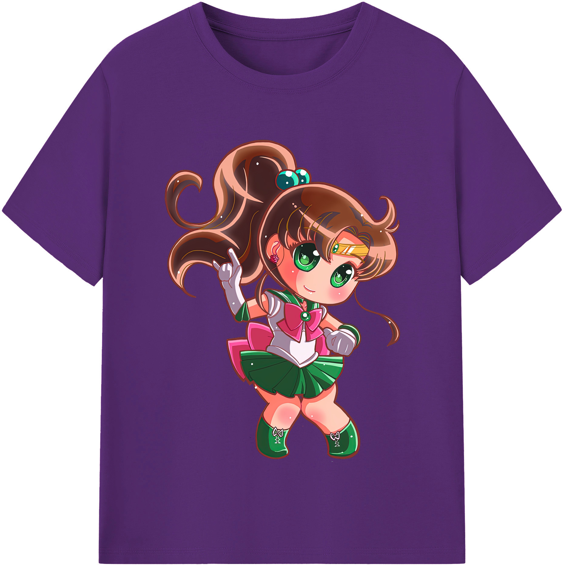 （画像用） 美少女戦士セーラームーン 木野 まこと きの まこと Sailor Moon Kino Makoto （セーラージュピター；Sailor Jupiter） 綿100％半袖Tシャツ（フロントプリント）