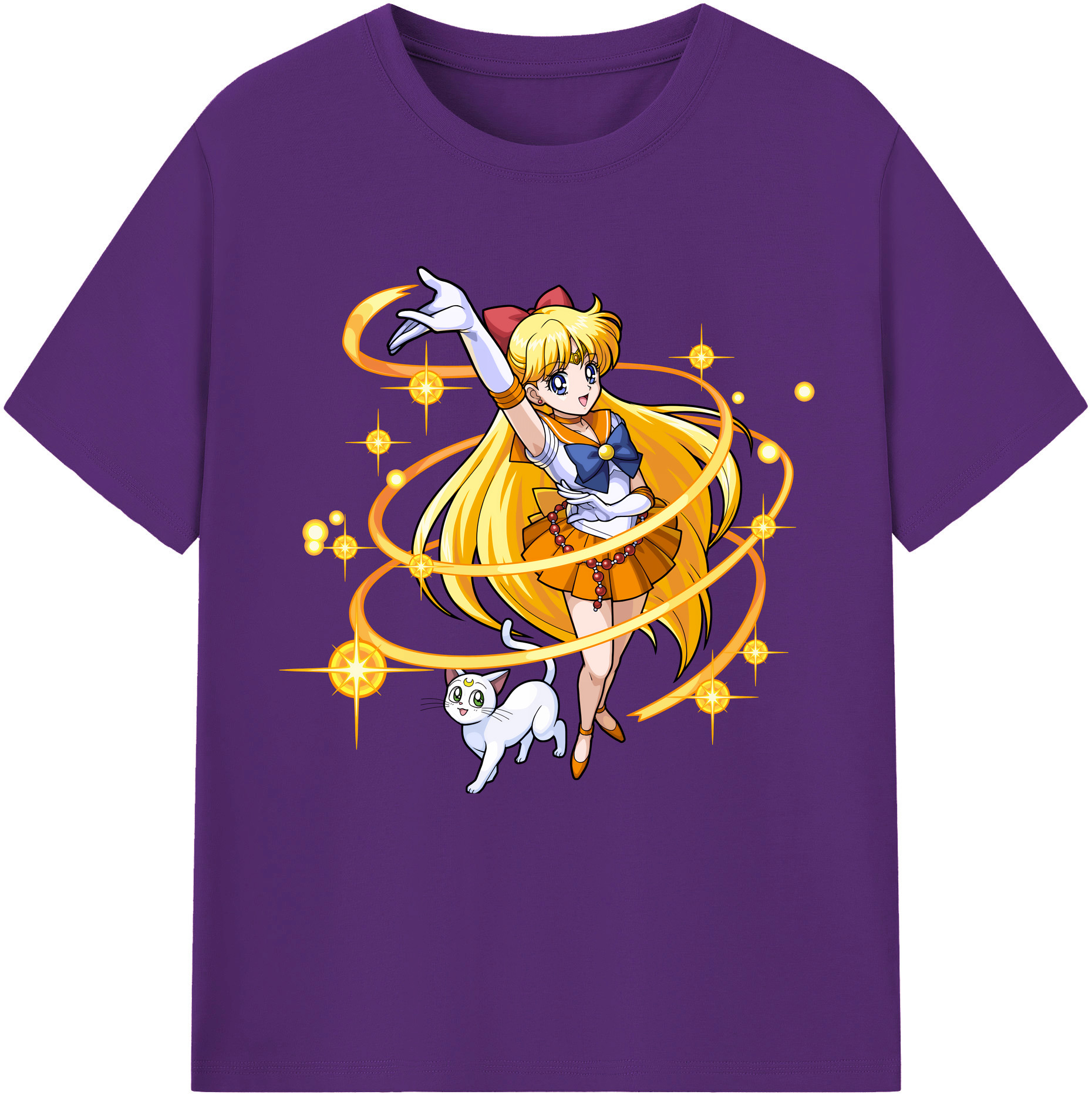 （画像用） 美少女戦士セーラームーン 愛野 美奈子 あいの みなこ Sailor Moon Aino Minako 綿100％半袖Tシャツ（フロントプリント）