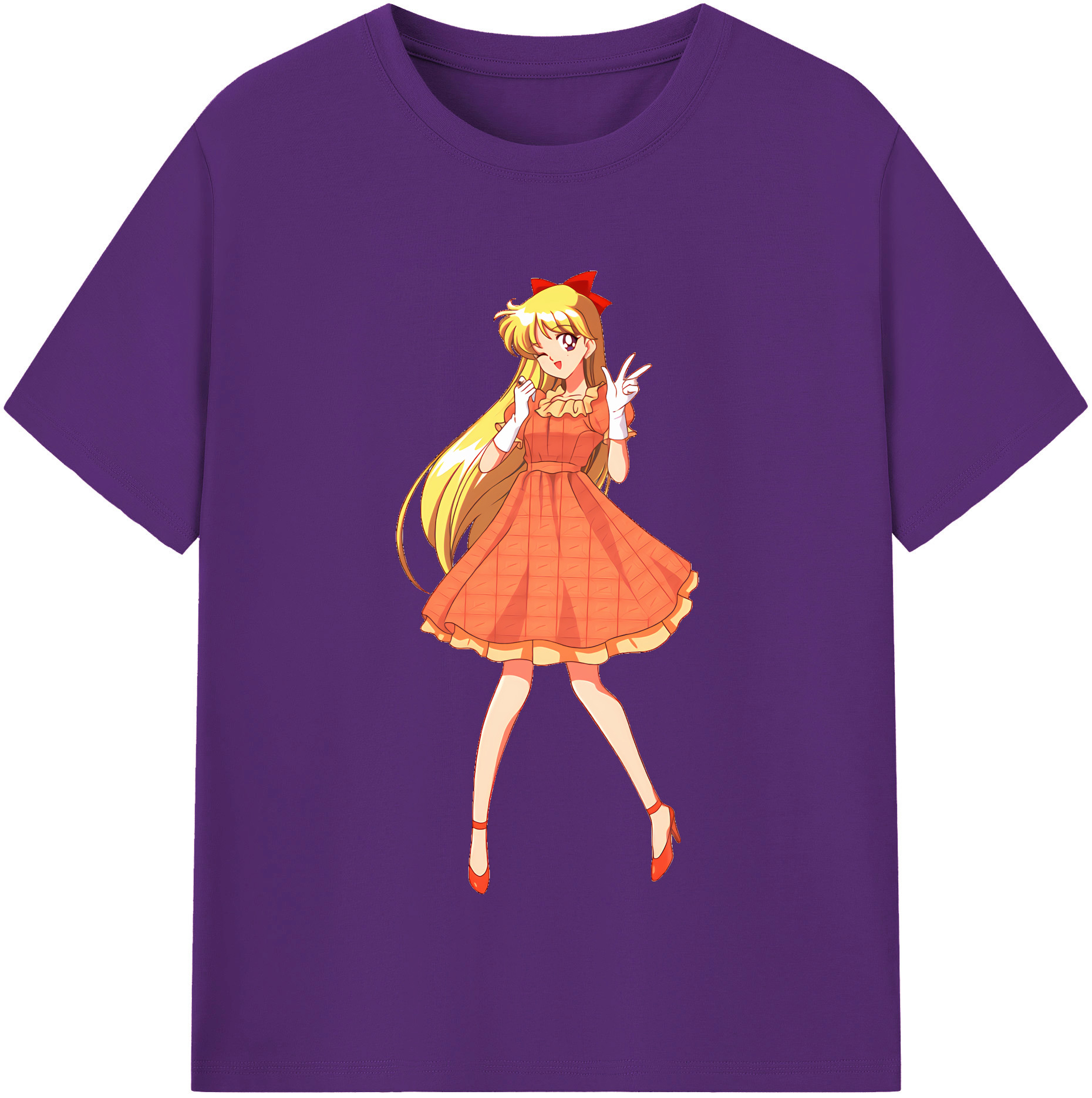 （画像用） 美少女戦士セーラームーン 愛野 美奈子 あいの みなこ Sailor Moon Aino Minako 綿100％半袖Tシャツ（フロントプリント）