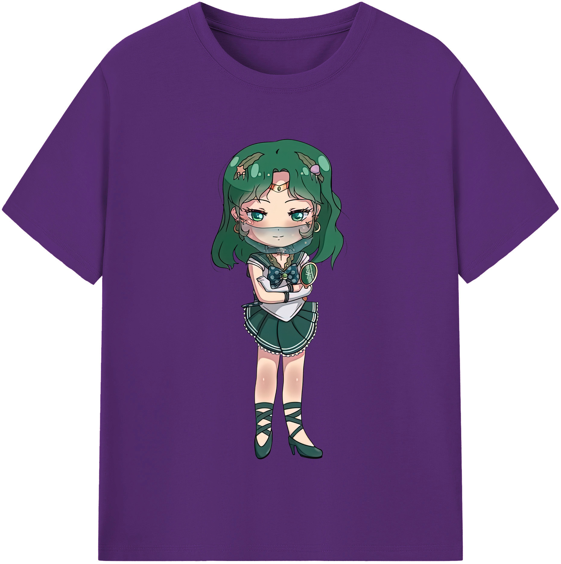 （画像用） 美少女戦士セーラームーン 海王 みちる（かいおう みちる） Sailor Moon Kaiou Michiru 綿100％半袖Tシャツ（フロントプリント）