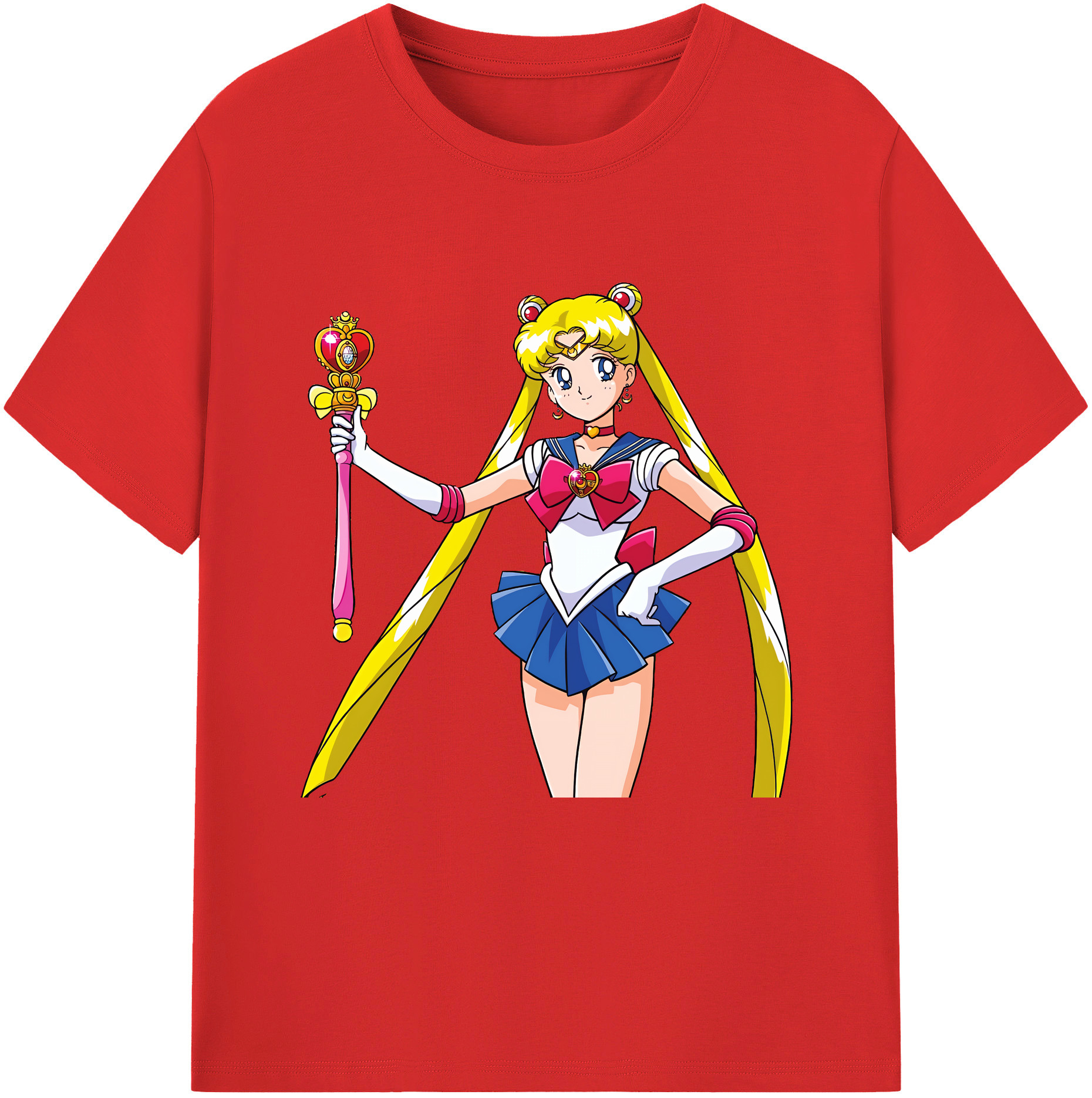（画像用） 美少女戦士セーラームーン 月野 うさぎ つきの うさぎ Sailor Moon Tsukino Usagi 綿100％半袖Tシャツ（フロントプリント）