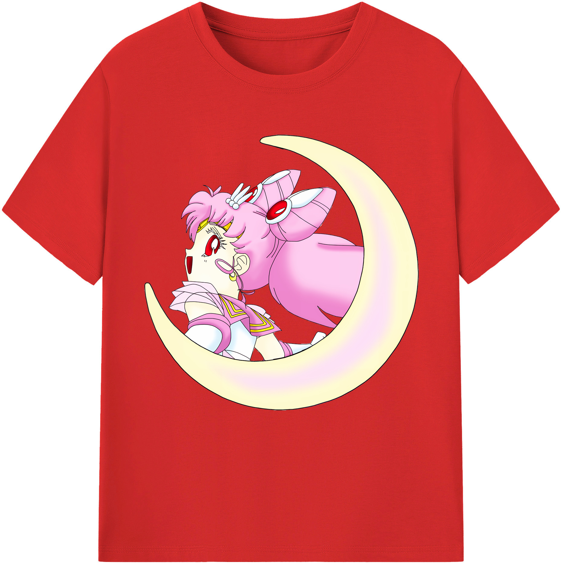 （画像用） 美少女戦士セーラームーン ちびうさ Sailor Moon Chibiusa Tsukino Usagi Small Lady Serenity 綿100％半袖Tシャツ（フロントプリント）
