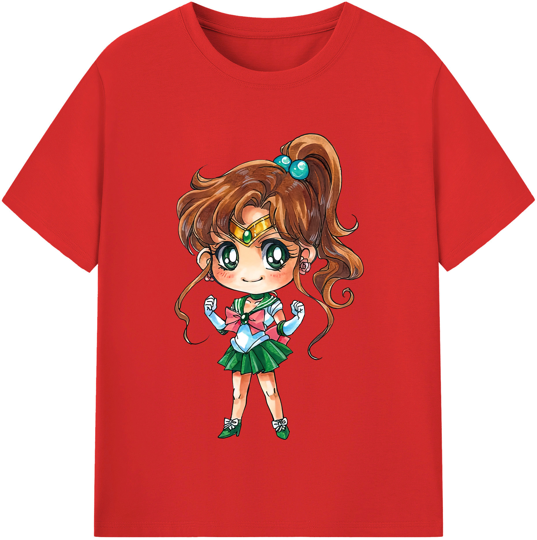 （画像用） 美少女戦士セーラームーン 木野 まこと きの まこと Sailor Moon Kino Makoto （セーラージュピター；Sailor Jupiter） 綿100％半袖Tシャツ（フロントプリント）