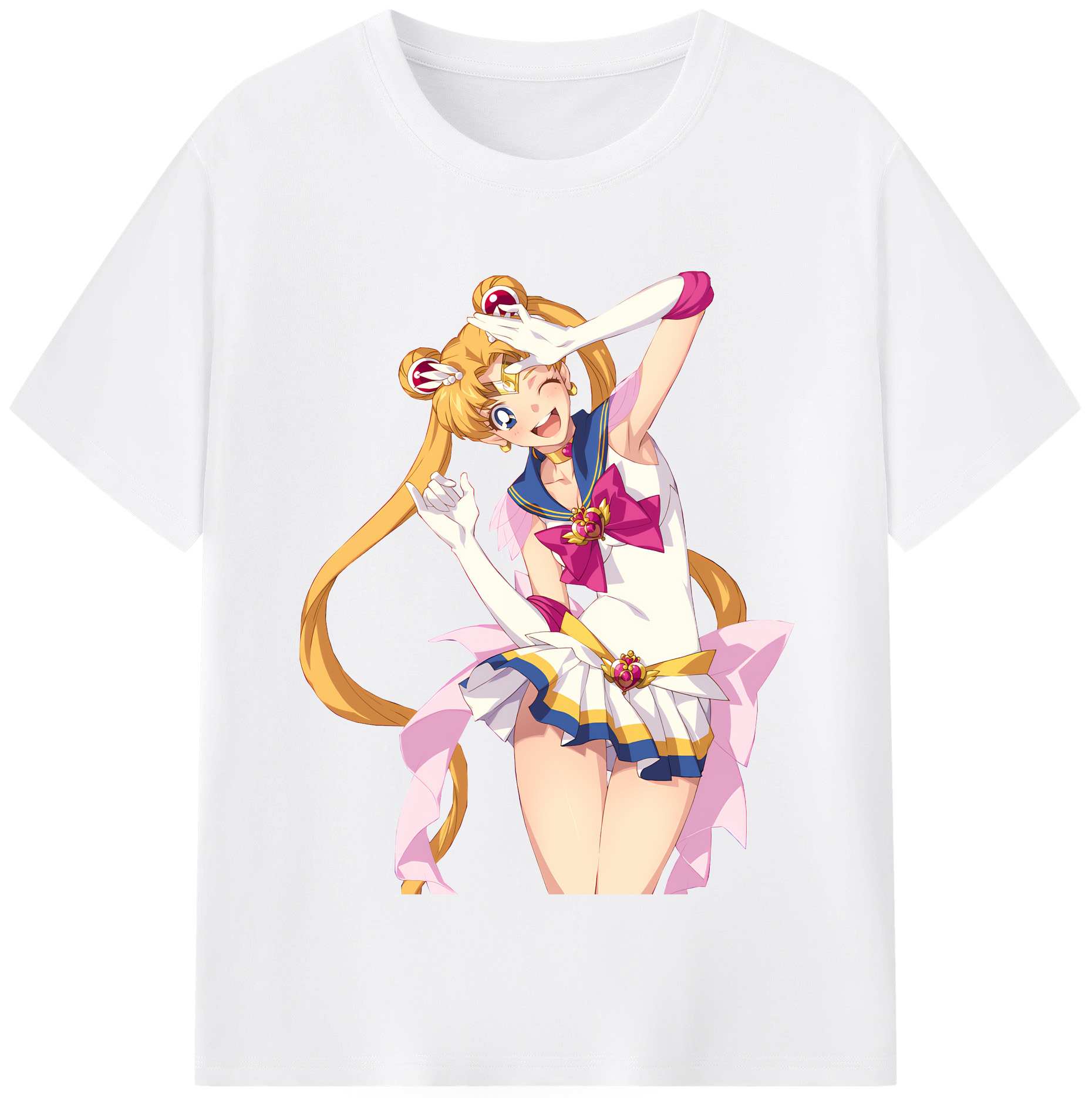 （画像用） 美少女戦士セーラームーン 月野 うさぎ つきの うさぎ Sailor Moon Tsukino Usagi 綿100％半袖Tシャツ（フロントプリント）