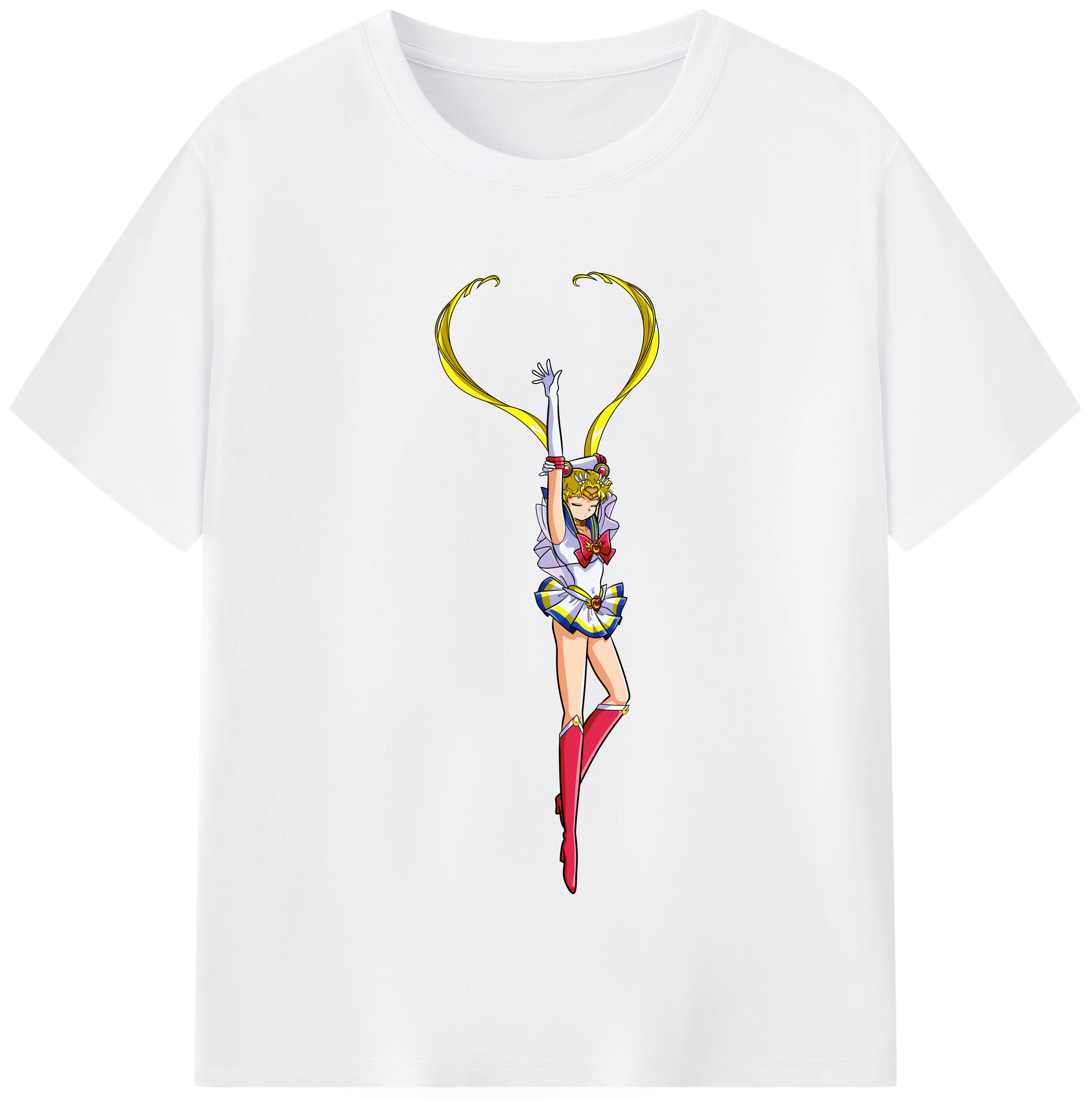 （画像用） 美少女戦士セーラームーン 月野 うさぎ つきの うさぎ Sailor Moon Tsukino Usagi 綿100％半袖Tシャツ（フロントプリント）