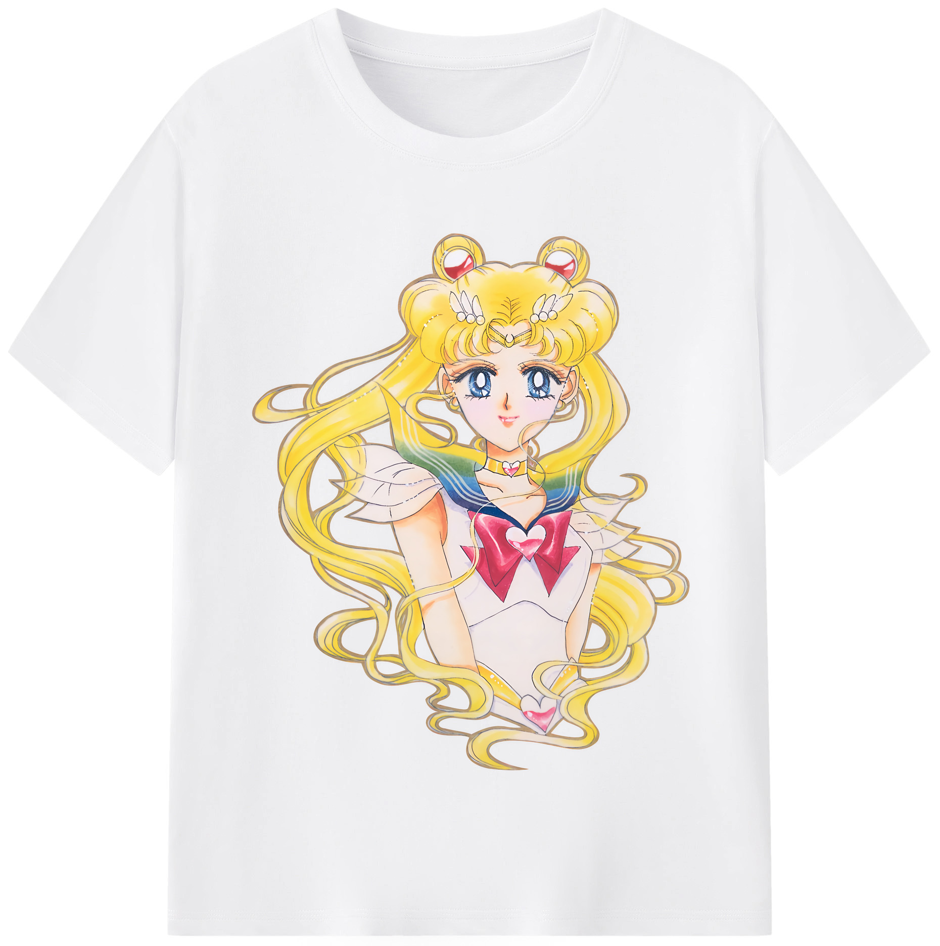 （画像用） 美少女戦士セーラームーン 月野 うさぎ つきの うさぎ Sailor Moon Tsukino Usagi 綿100％半袖Tシャツ（フロントプリント）