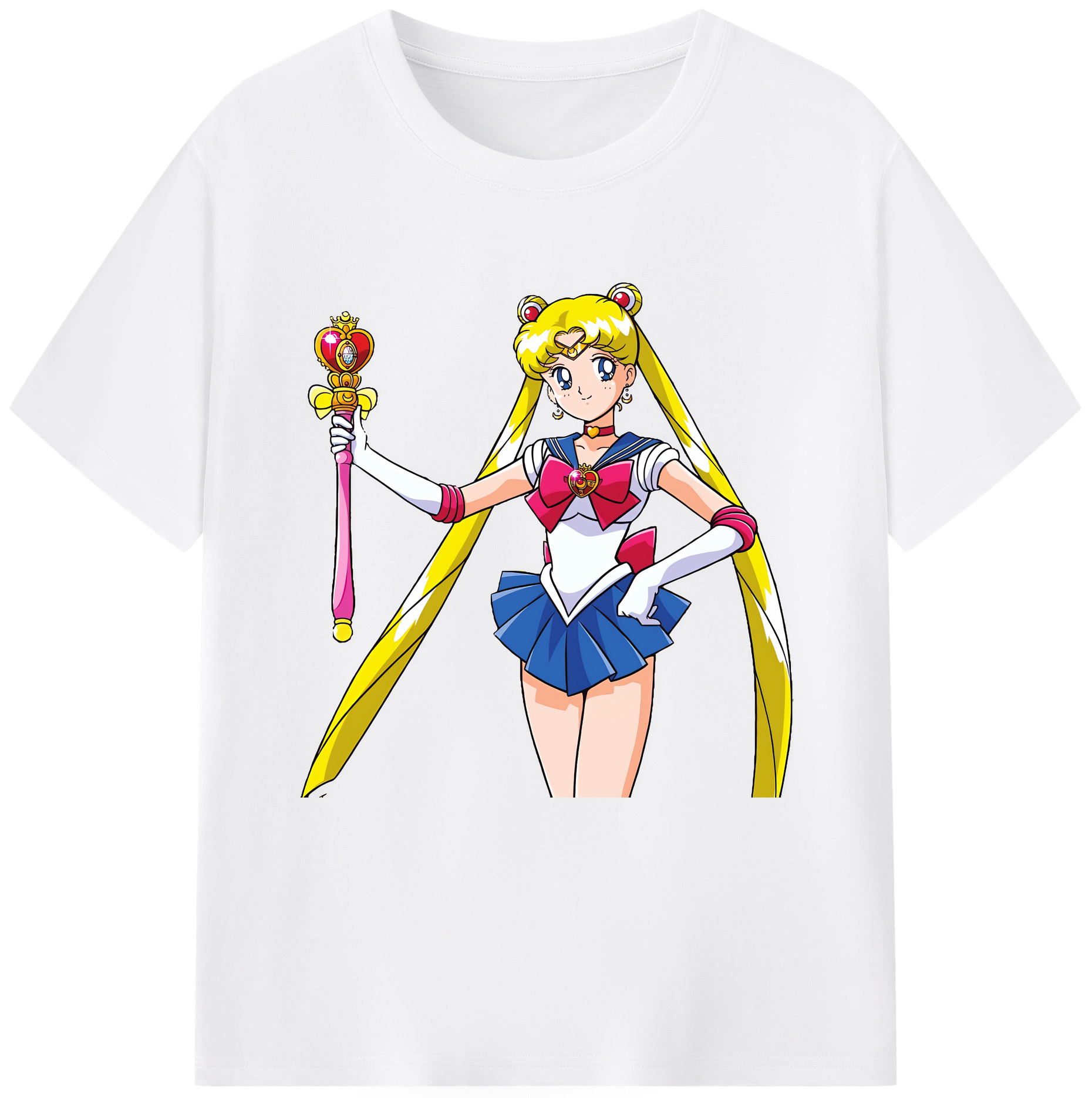 （画像用） 美少女戦士セーラームーン 月野 うさぎ つきの うさぎ Sailor Moon Tsukino Usagi 綿100％半袖Tシャツ（フロントプリント）