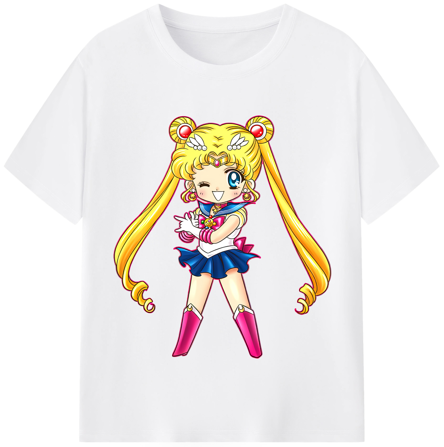 （画像用） 美少女戦士セーラームーン 月野 うさぎ つきの うさぎ Sailor Moon Tsukino Usagi 綿100％半袖Tシャツ（フロントプリント）