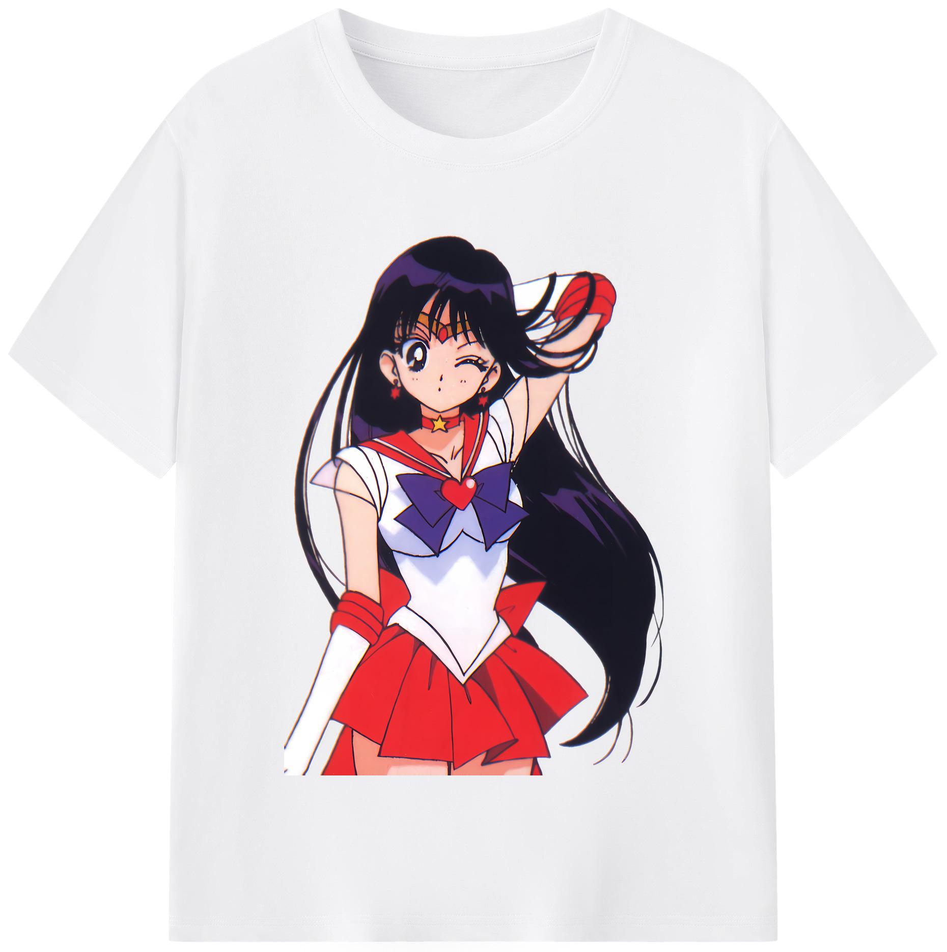 （画像用） 美少女戦士セーラームーン 火野レイ ひの レイ Sailor Moon Hino Rei （セーラーマーズ,Sailor Mars） 綿100％半袖Tシャツ（フロントプリント）