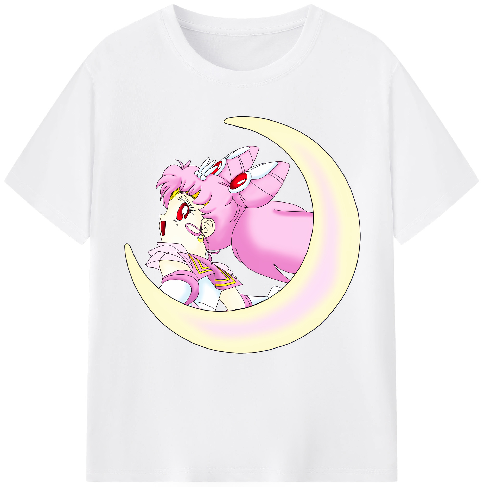 （画像用） 美少女戦士セーラームーン ちびうさ Sailor Moon Chibiusa Tsukino Usagi Small Lady Serenity 綿100％半袖Tシャツ（フロントプリント）