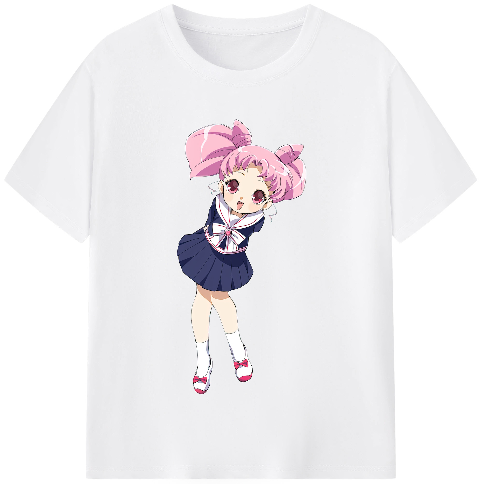 （画像用） 美少女戦士セーラームーン ちびうさ Sailor Moon Chibiusa Tsukino Usagi Small Lady Serenity 綿100％半袖Tシャツ（フロントプリント）