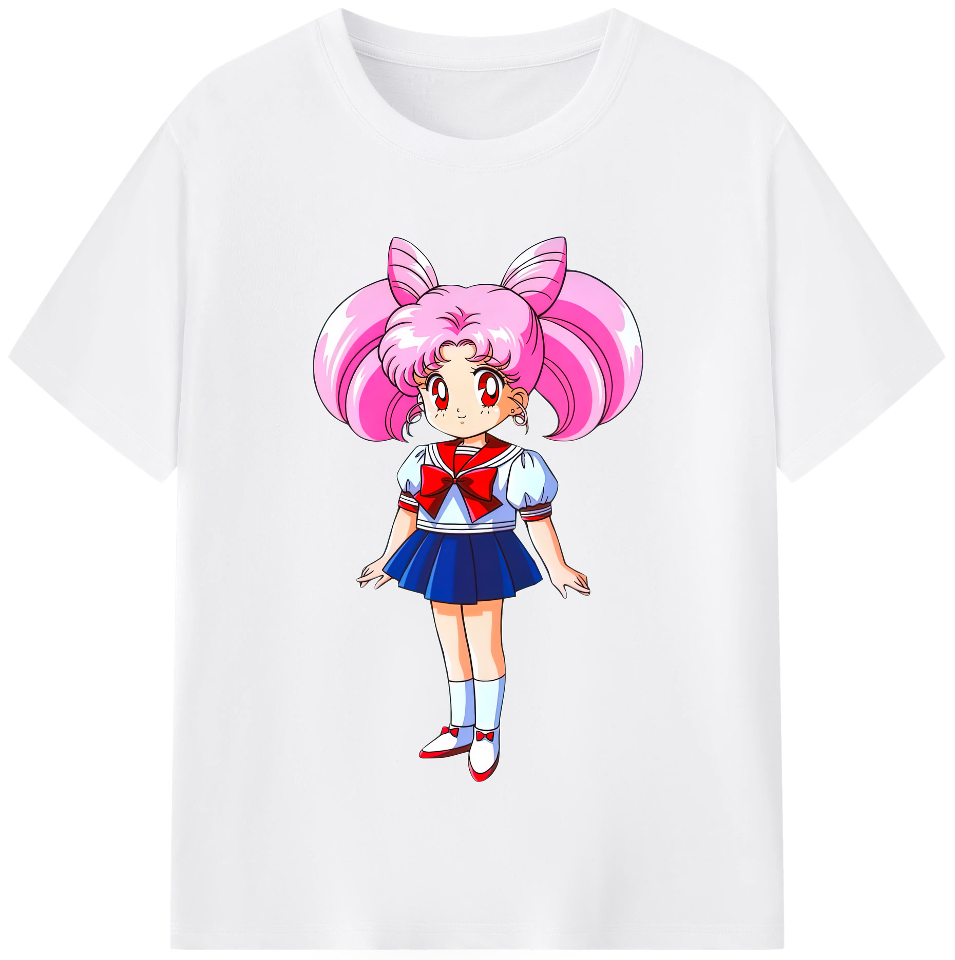 （画像用） 美少女戦士セーラームーン ちびうさ Sailor Moon Chibiusa Tsukino Usagi Small Lady Serenity 綿100％半袖Tシャツ（フロントプリント）