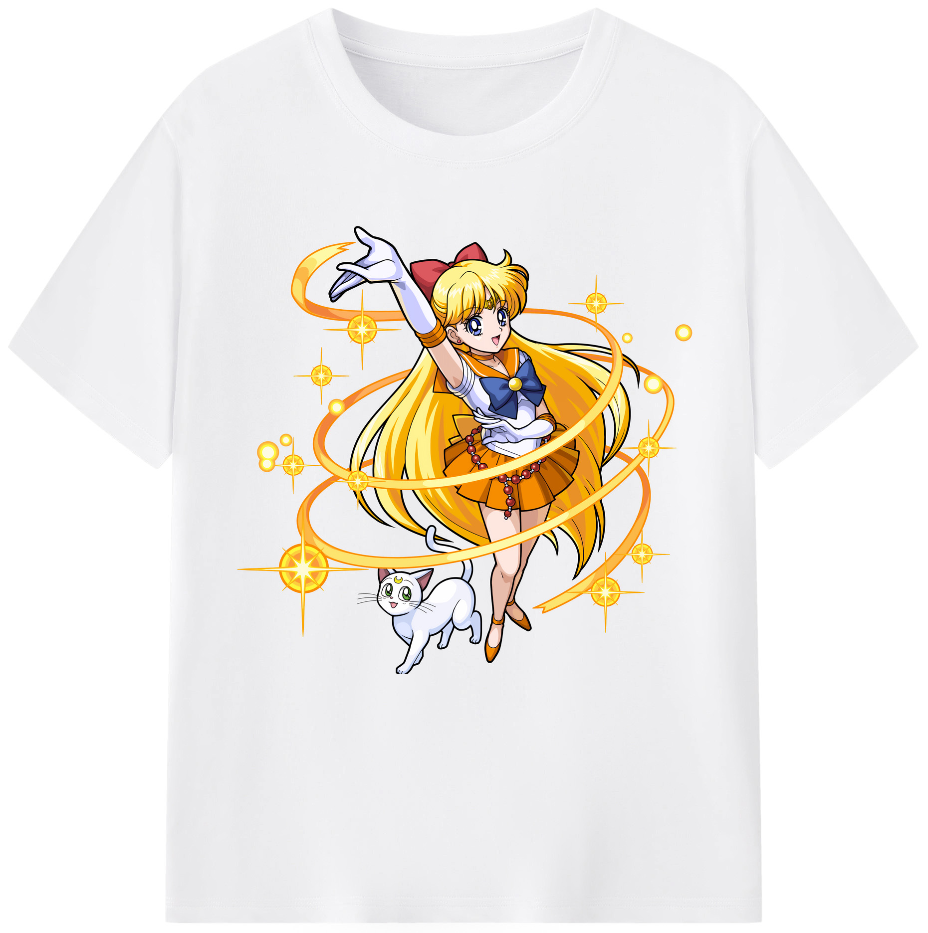 （画像用） 美少女戦士セーラームーン 愛野 美奈子 あいの みなこ Sailor Moon Aino Minako 綿100％半袖Tシャツ（フロントプリント）