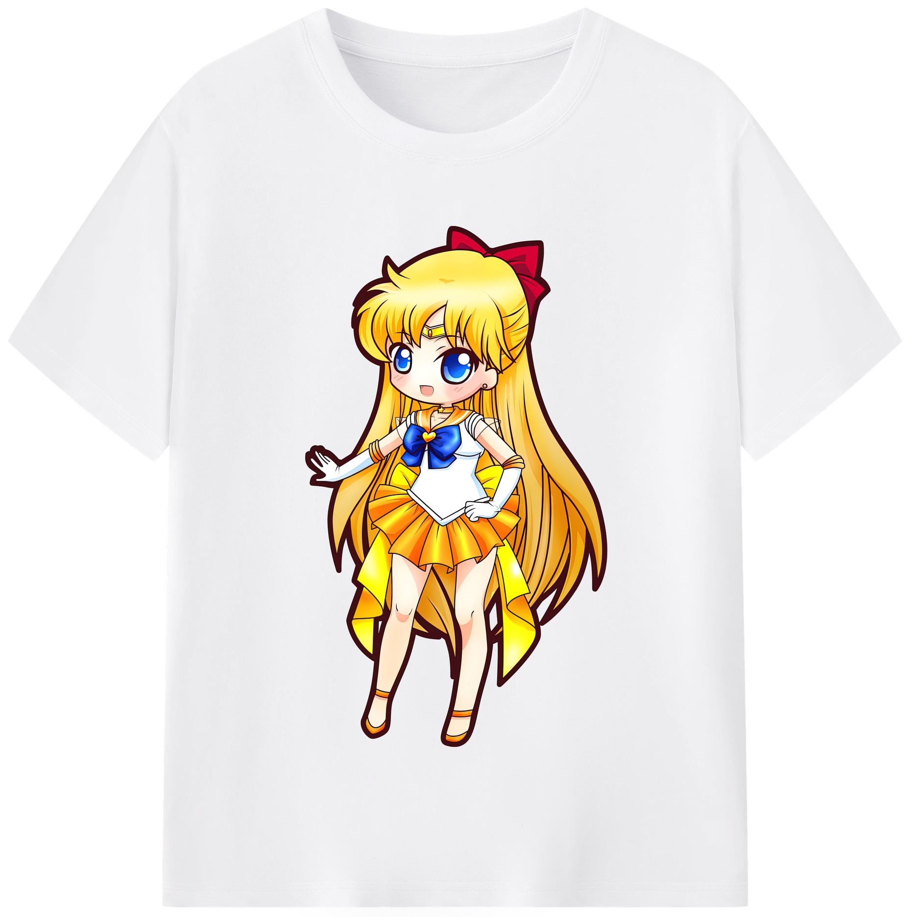 （画像用） 美少女戦士セーラームーン 愛野 美奈子 あいの みなこ Sailor Moon Aino Minako 綿100％半袖Tシャツ（フロントプリント）