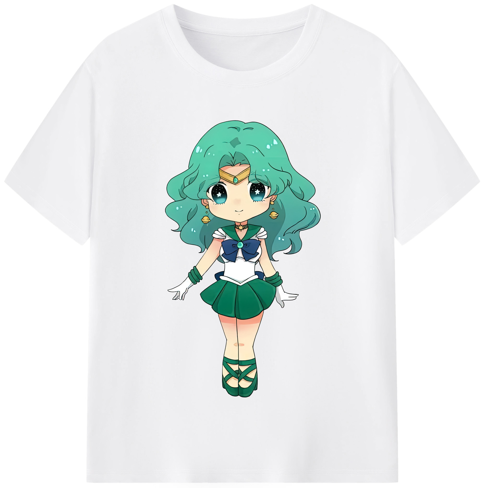 （画像用） 美少女戦士セーラームーン 海王 みちる（かいおう みちる） Sailor Moon Kaiou Michiru 綿100％半袖Tシャツ（フロントプリント）