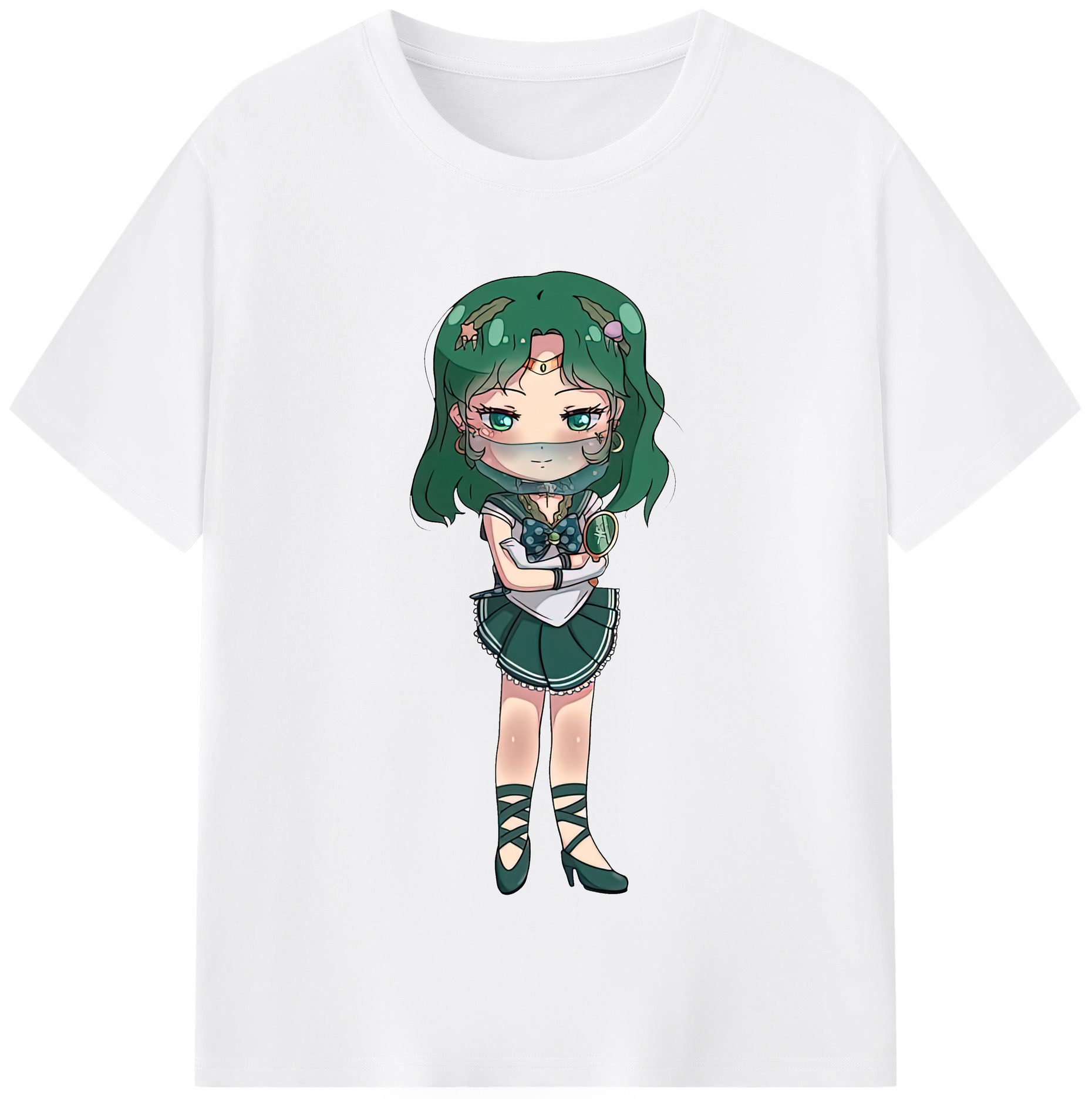 （画像用） 美少女戦士セーラームーン 海王 みちる（かいおう みちる） Sailor Moon Kaiou Michiru 綿100％半袖Tシャツ（フロントプリント）