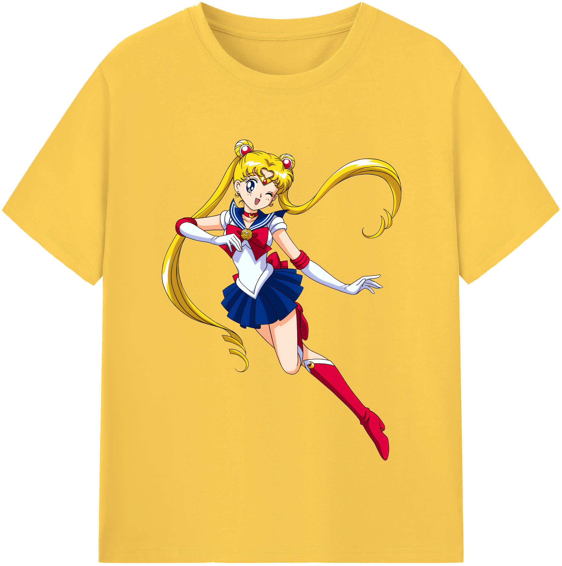 （画像用） 美少女戦士セーラームーン 月野 うさぎ つきの うさぎ Sailor Moon Tsukino Usagi 綿100％半袖Tシャツ（フロントプリント）