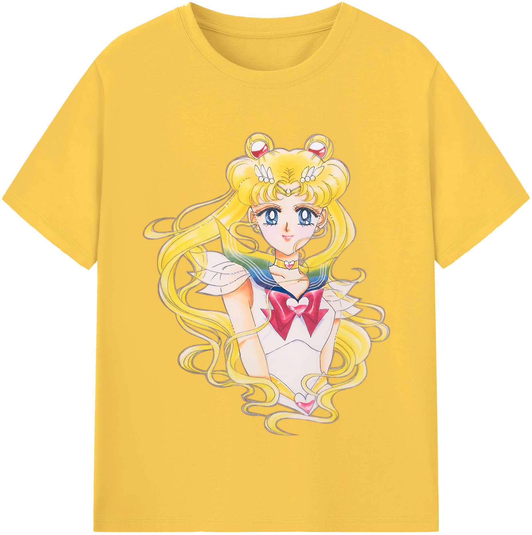 （画像用） 美少女戦士セーラームーン 月野 うさぎ つきの うさぎ Sailor Moon Tsukino Usagi 綿100％半袖Tシャツ（フロントプリント）