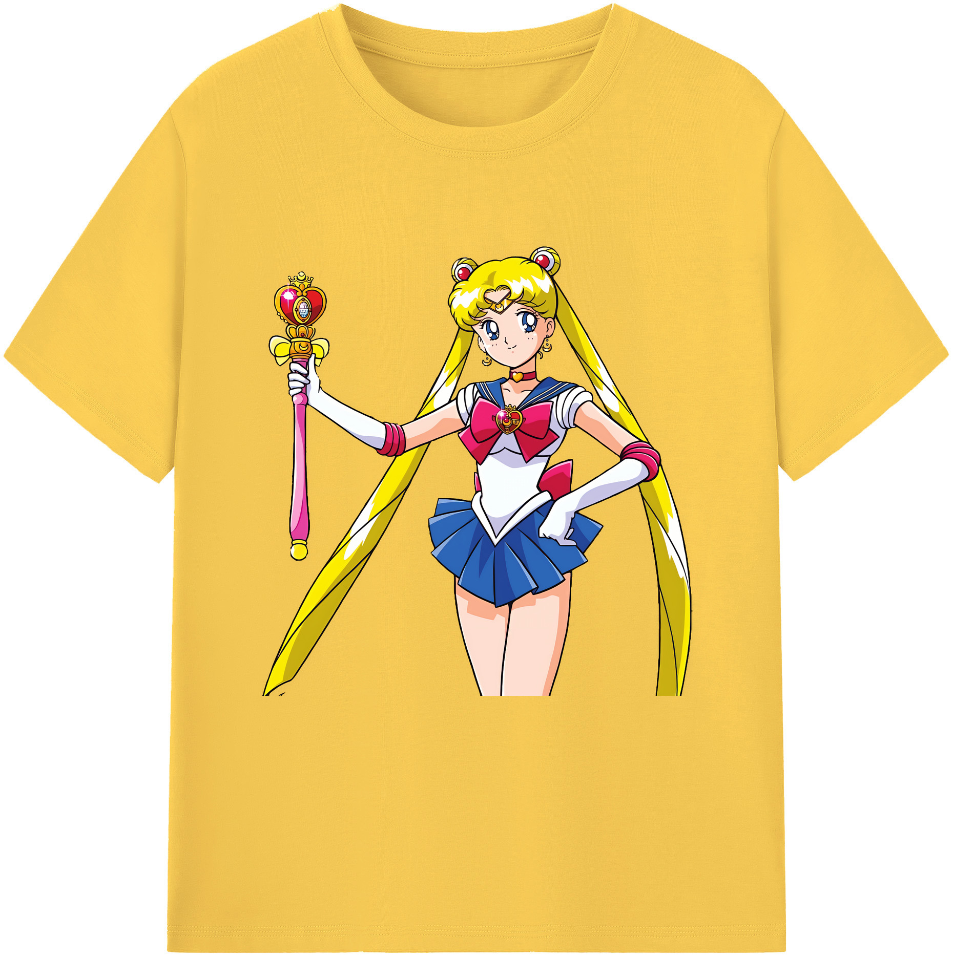 （画像用） 美少女戦士セーラームーン 月野 うさぎ つきの うさぎ Sailor Moon Tsukino Usagi 綿100％半袖Tシャツ（フロントプリント）