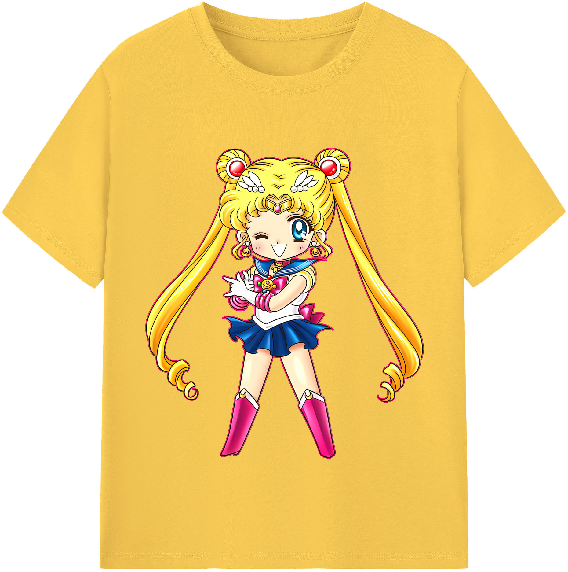 （画像用） 美少女戦士セーラームーン 月野 うさぎ つきの うさぎ Sailor Moon Tsukino Usagi 綿100％半袖Tシャツ（フロントプリント）