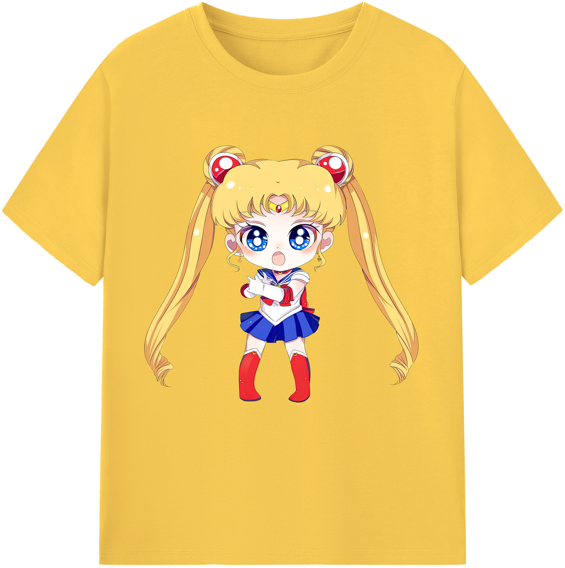 （画像用） 美少女戦士セーラームーン 月野 うさぎ つきの うさぎ Sailor Moon Tsukino Usagi 綿100％半袖Tシャツ（フロントプリント）