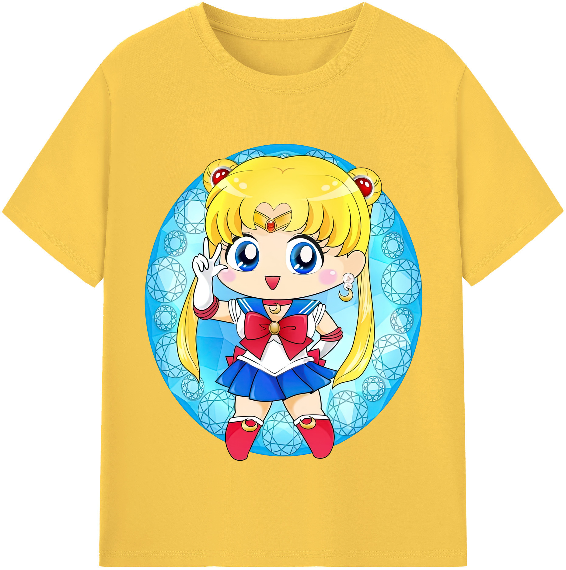 （画像用） 美少女戦士セーラームーン 月野 うさぎ つきの うさぎ Sailor Moon Tsukino Usagi 綿100％半袖Tシャツ（フロントプリント）
