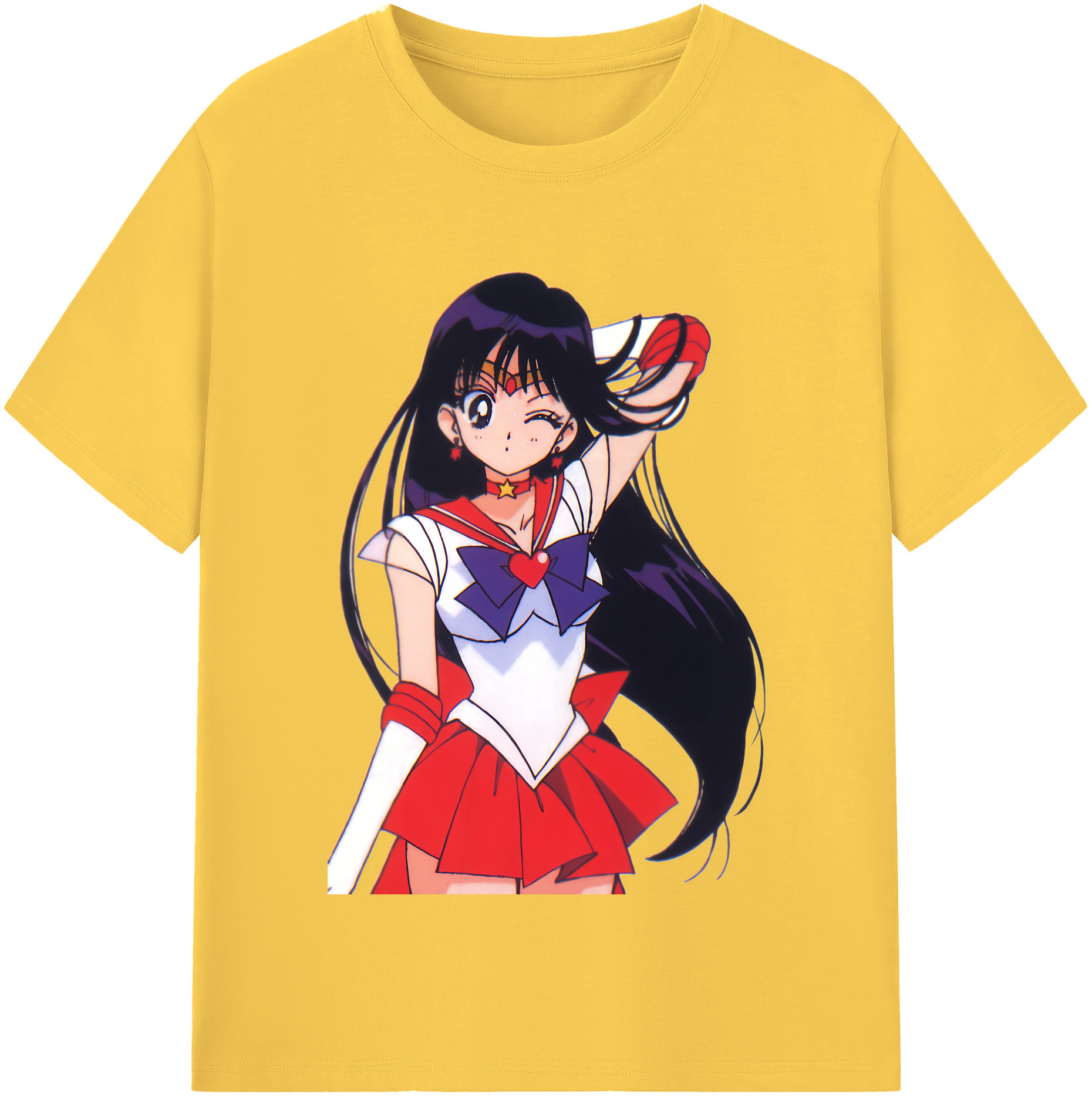（画像用） 美少女戦士セーラームーン 火野レイ ひの レイ Sailor Moon Hino Rei （セーラーマーズ,Sailor Mars） 綿100％半袖Tシャツ（フロントプリント）