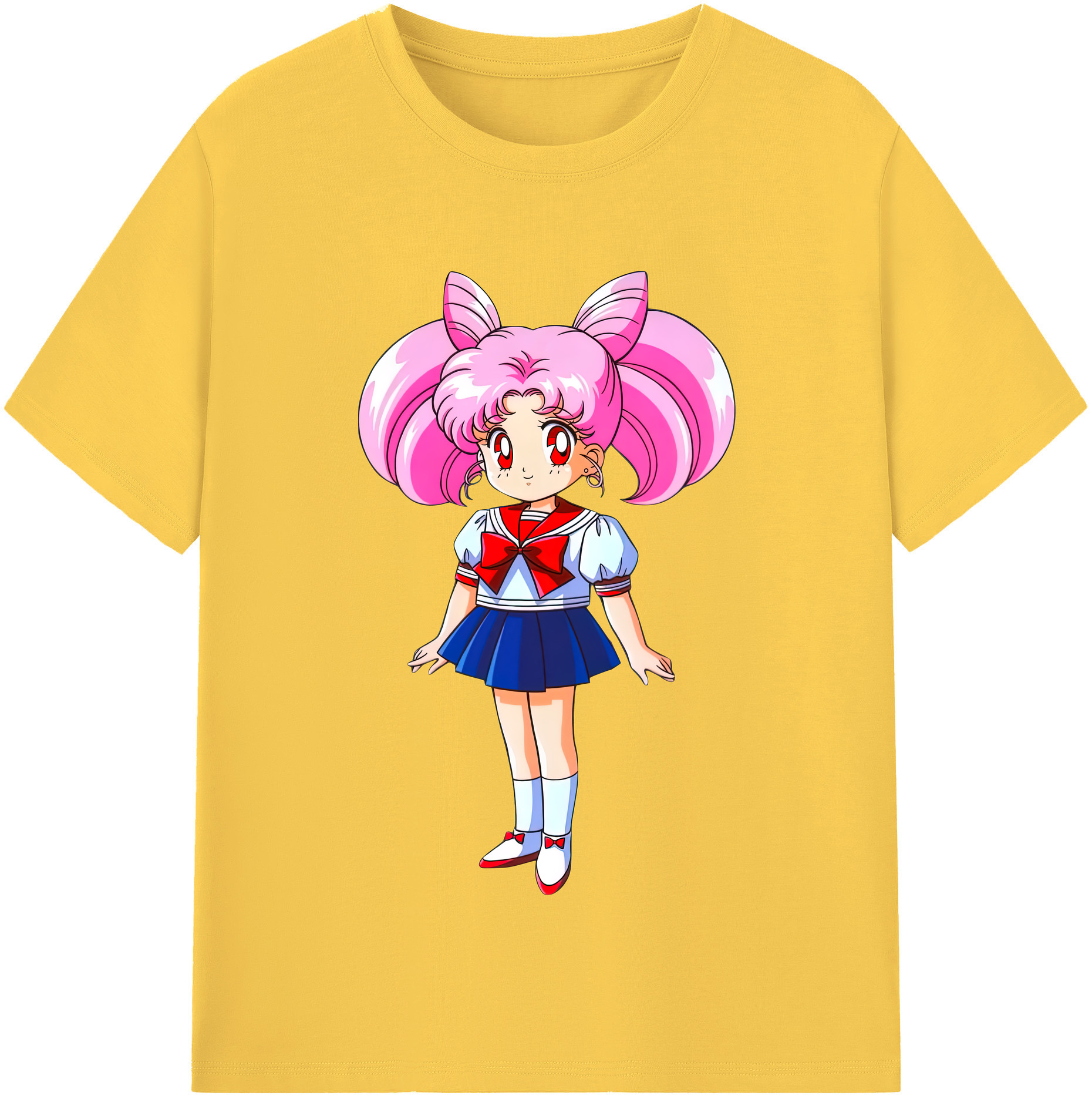 （画像用） 美少女戦士セーラームーン ちびうさ Sailor Moon Chibiusa Tsukino Usagi Small Lady Serenity 綿100％半袖Tシャツ（フロントプリント）