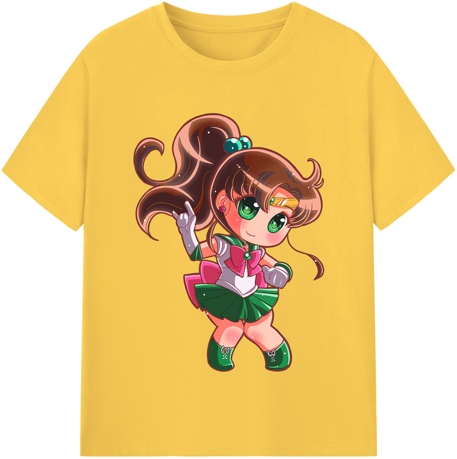 （画像用） 美少女戦士セーラームーン 木野 まこと きの まこと Sailor Moon Kino Makoto （セーラージュピター；Sailor Jupiter） 綿100％半袖Tシャツ（フロントプリント）