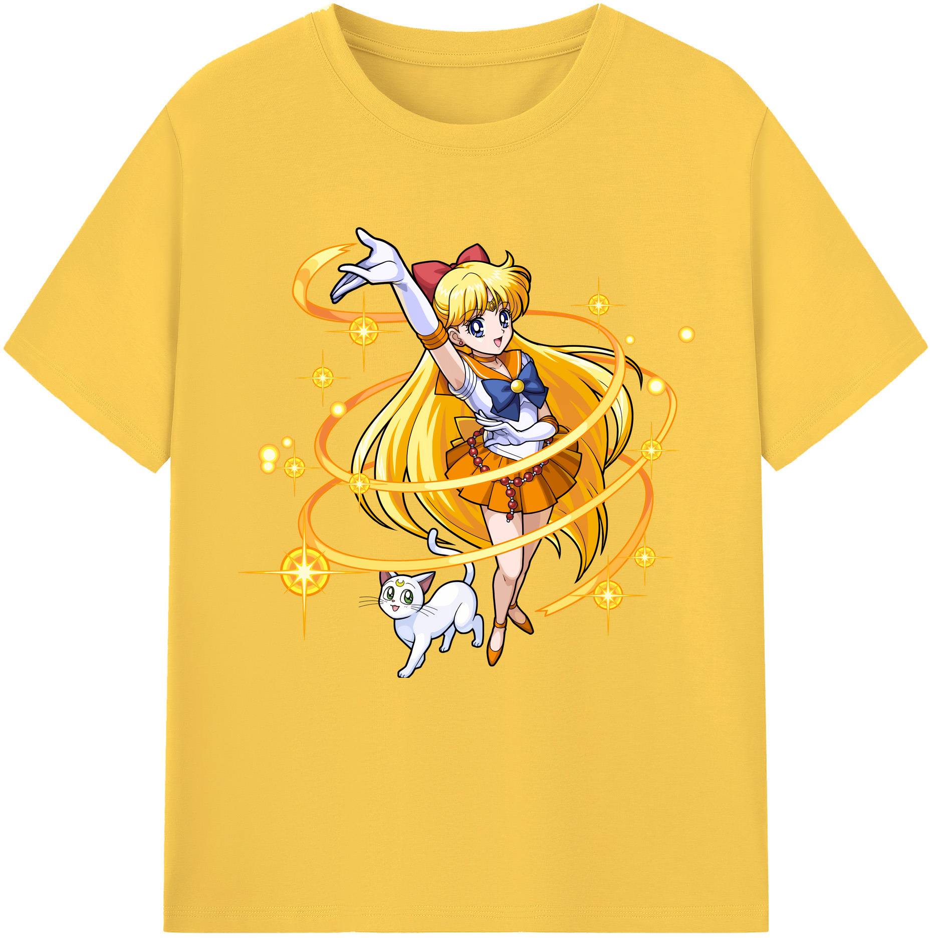 （画像用） 美少女戦士セーラームーン 愛野 美奈子 あいの みなこ Sailor Moon Aino Minako 綿100％半袖Tシャツ（フロントプリント）