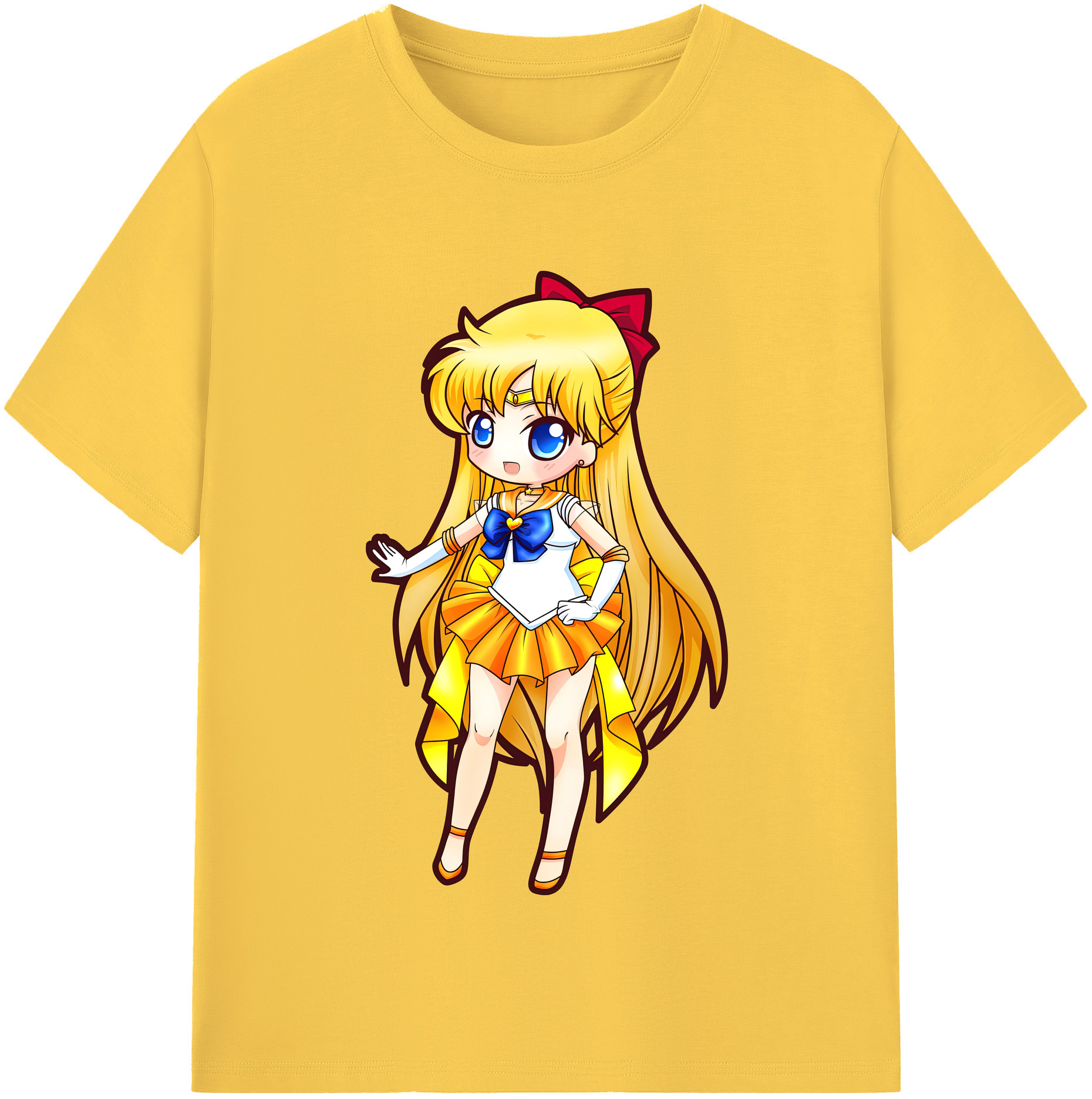 （画像用） 美少女戦士セーラームーン 愛野 美奈子 あいの みなこ Sailor Moon Aino Minako 綿100％半袖Tシャツ（フロントプリント）