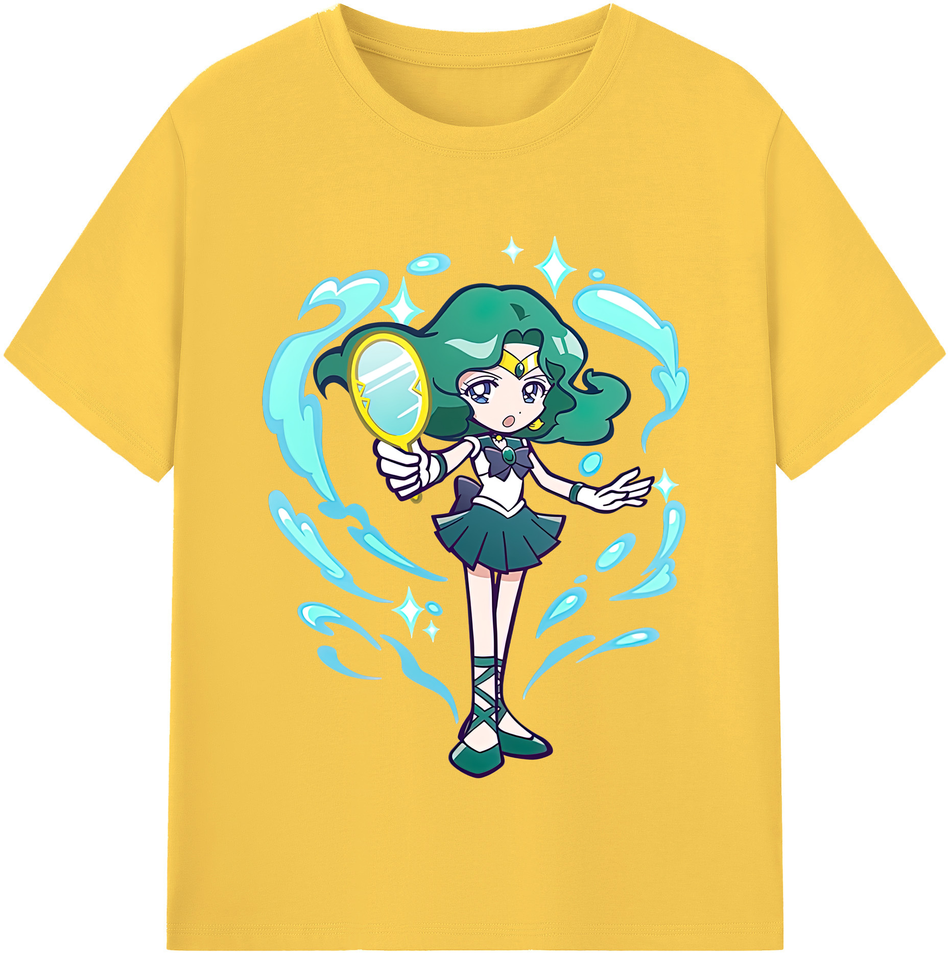 （画像用） 美少女戦士セーラームーン 海王 みちる（かいおう みちる） Sailor Moon Kaiou Michiru 綿100％半袖Tシャツ（フロントプリント）