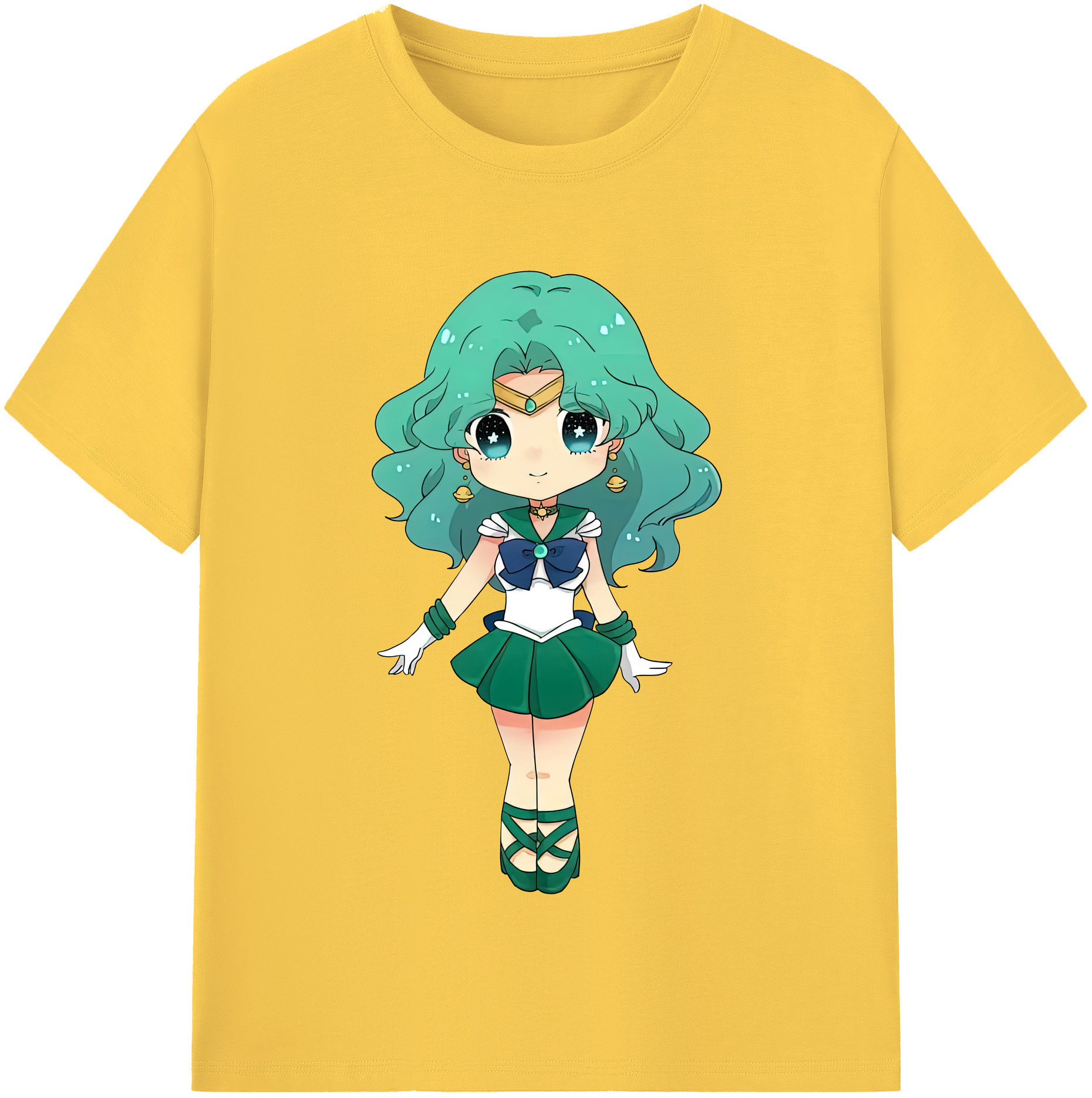 （画像用） 美少女戦士セーラームーン 海王 みちる（かいおう みちる） Sailor Moon Kaiou Michiru 綿100％半袖Tシャツ（フロントプリント）