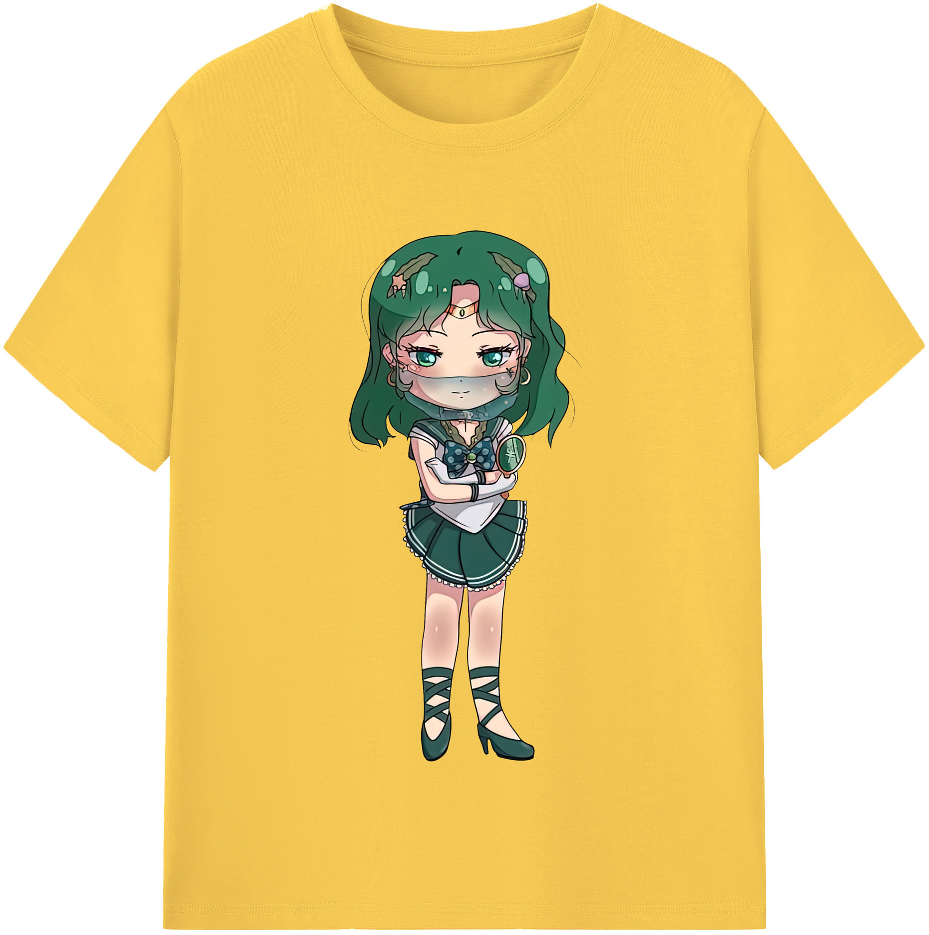 （画像用） 美少女戦士セーラームーン 海王 みちる（かいおう みちる） Sailor Moon Kaiou Michiru 綿100％半袖Tシャツ（フロントプリント）