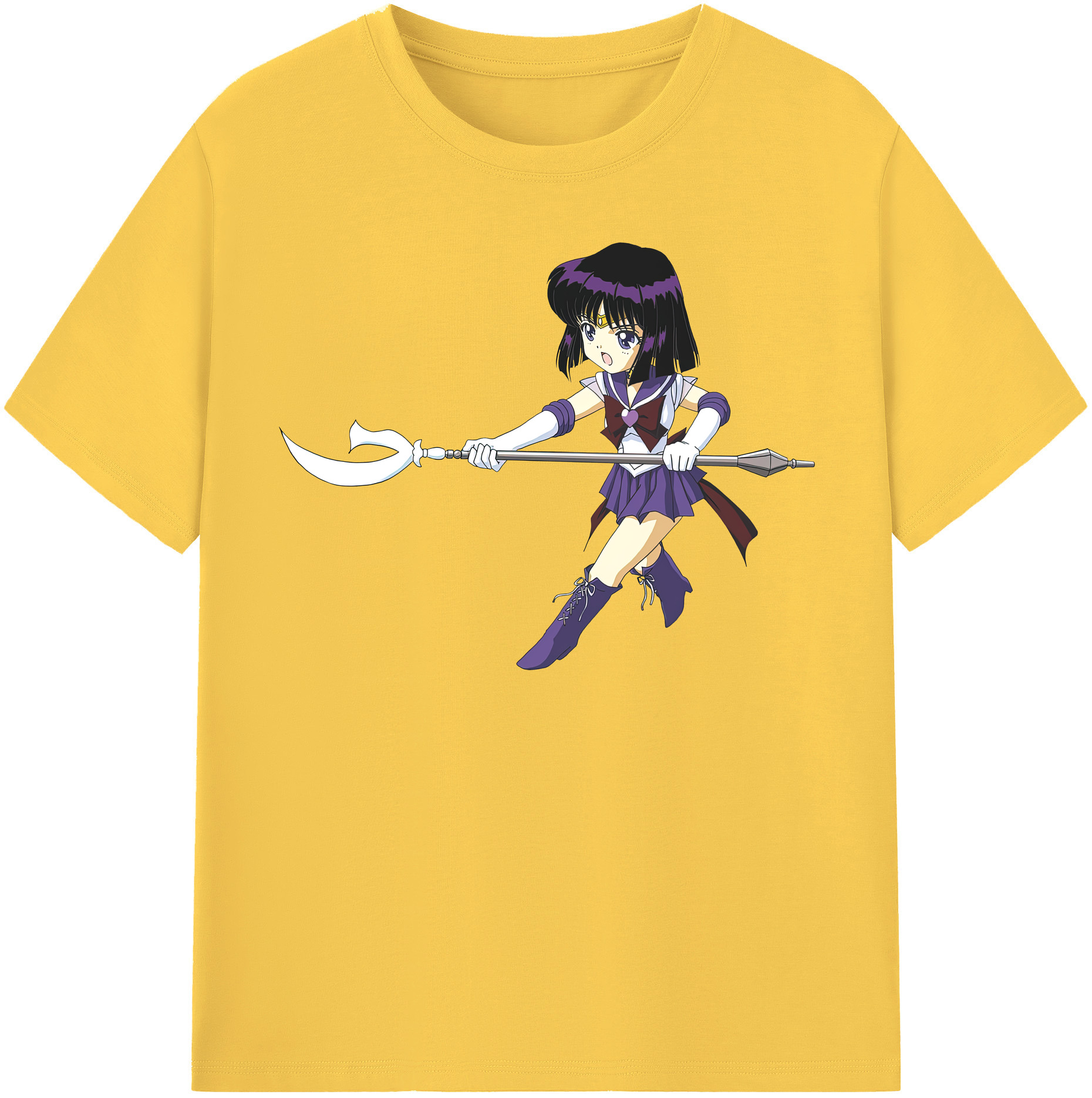 （画像用） 美少女戦士セーラームーン 土萠ほたる Sailor Moon Tomoe Hotaru （セーラーサターン；Sailor Saturn） 綿100％半袖Tシャツ（フロントプリント）