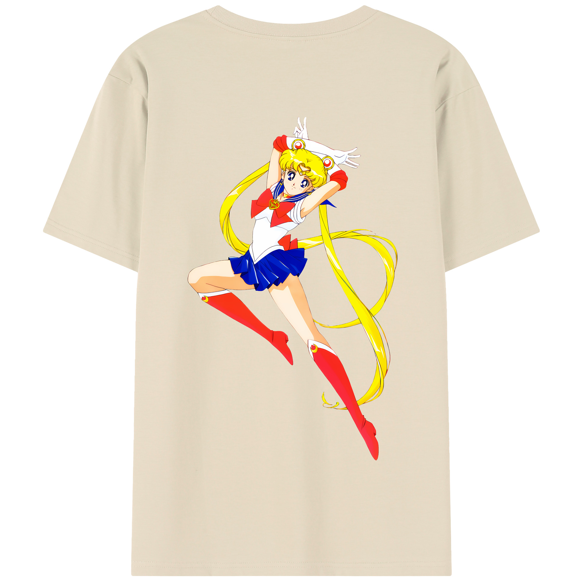 （画像用） 美少女戦士セーラームーン 月野 うさぎ つきの うさぎ Sailor Moon Tsukino Usagi 綿100％半袖Tシャツ（背面プリント）