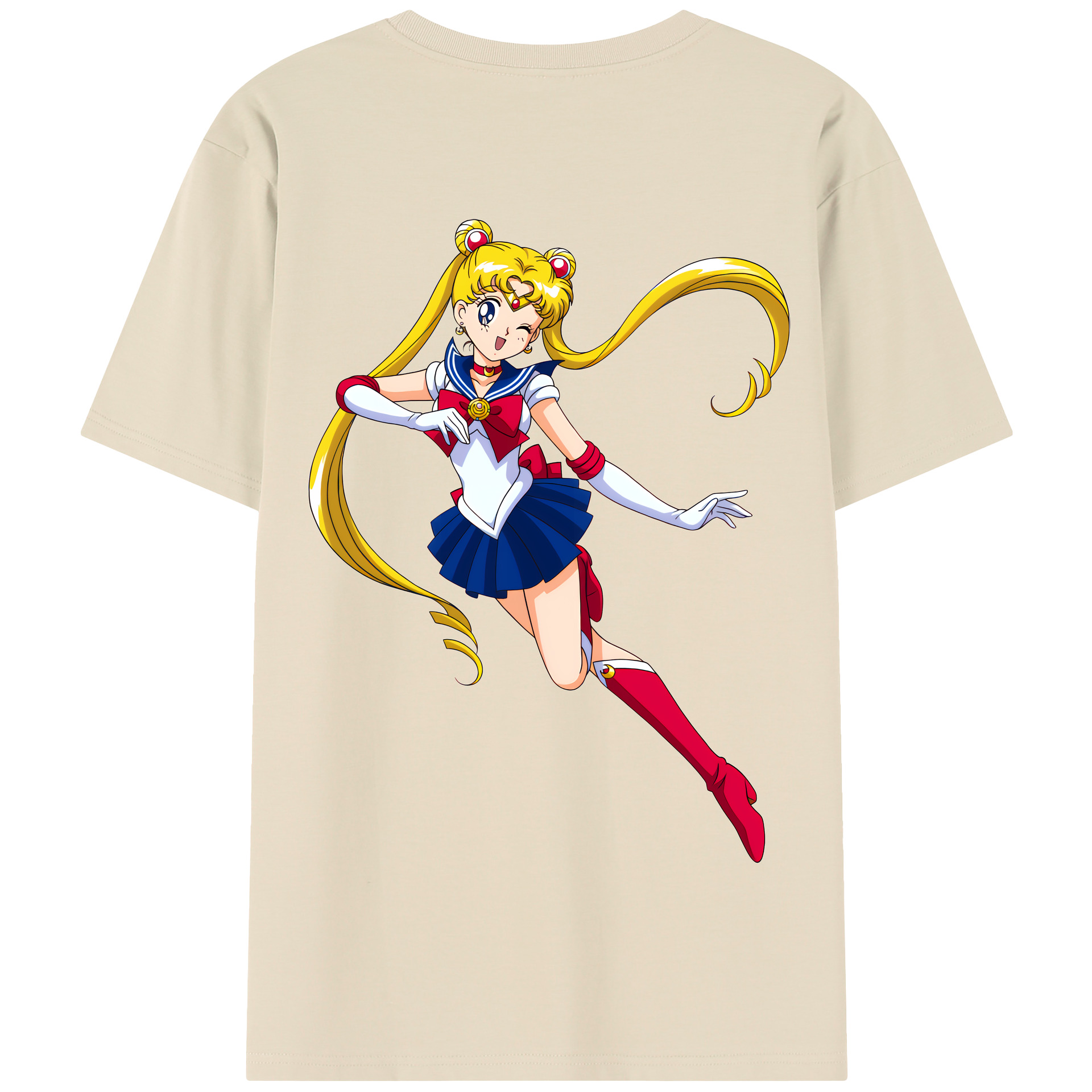 （画像用） 美少女戦士セーラームーン 月野 うさぎ つきの うさぎ Sailor Moon Tsukino Usagi 綿100％半袖Tシャツ（背面プリント）