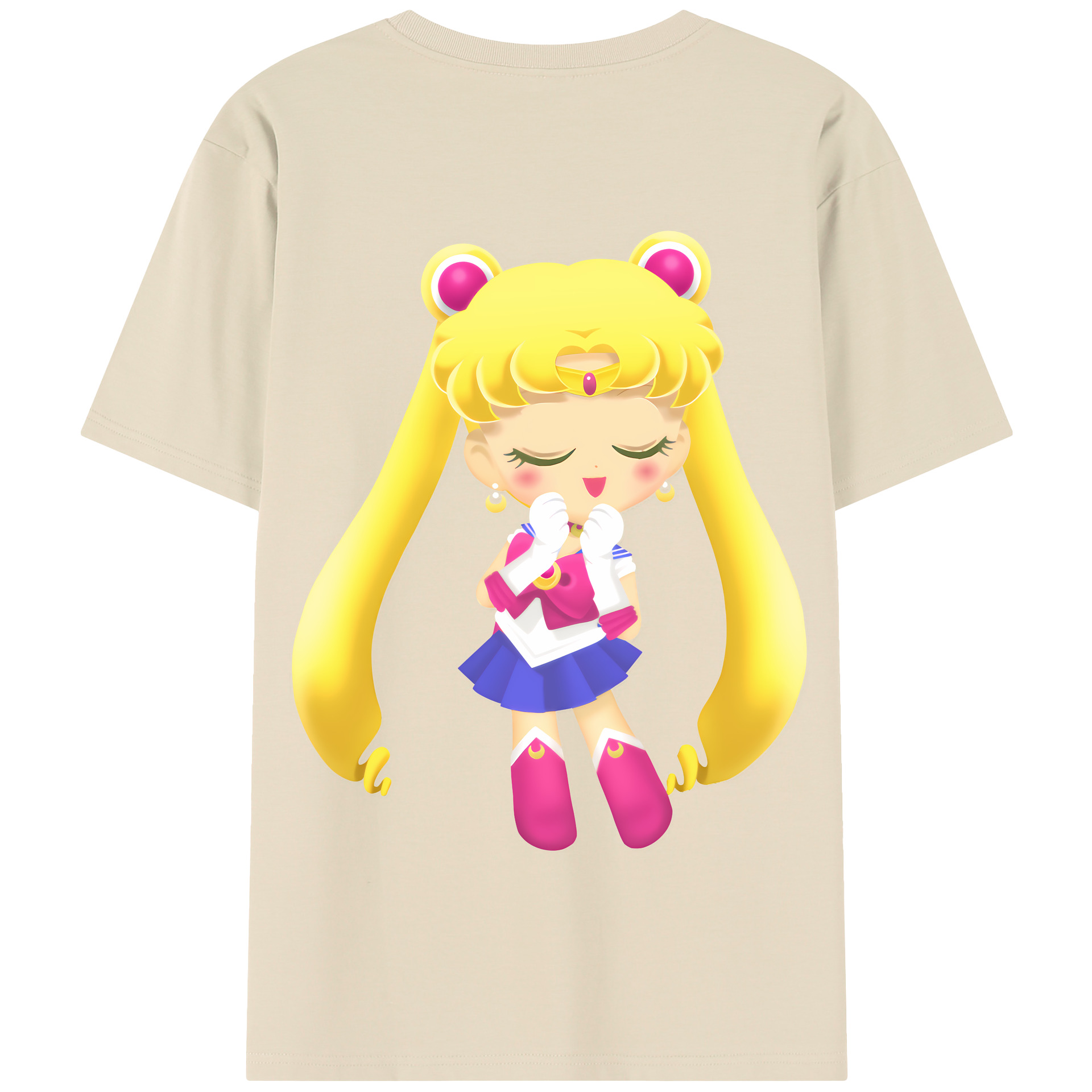 （画像用） 美少女戦士セーラームーン 月野 うさぎ つきの うさぎ Sailor Moon Tsukino Usagi 綿100％半袖Tシャツ（背面プリント）