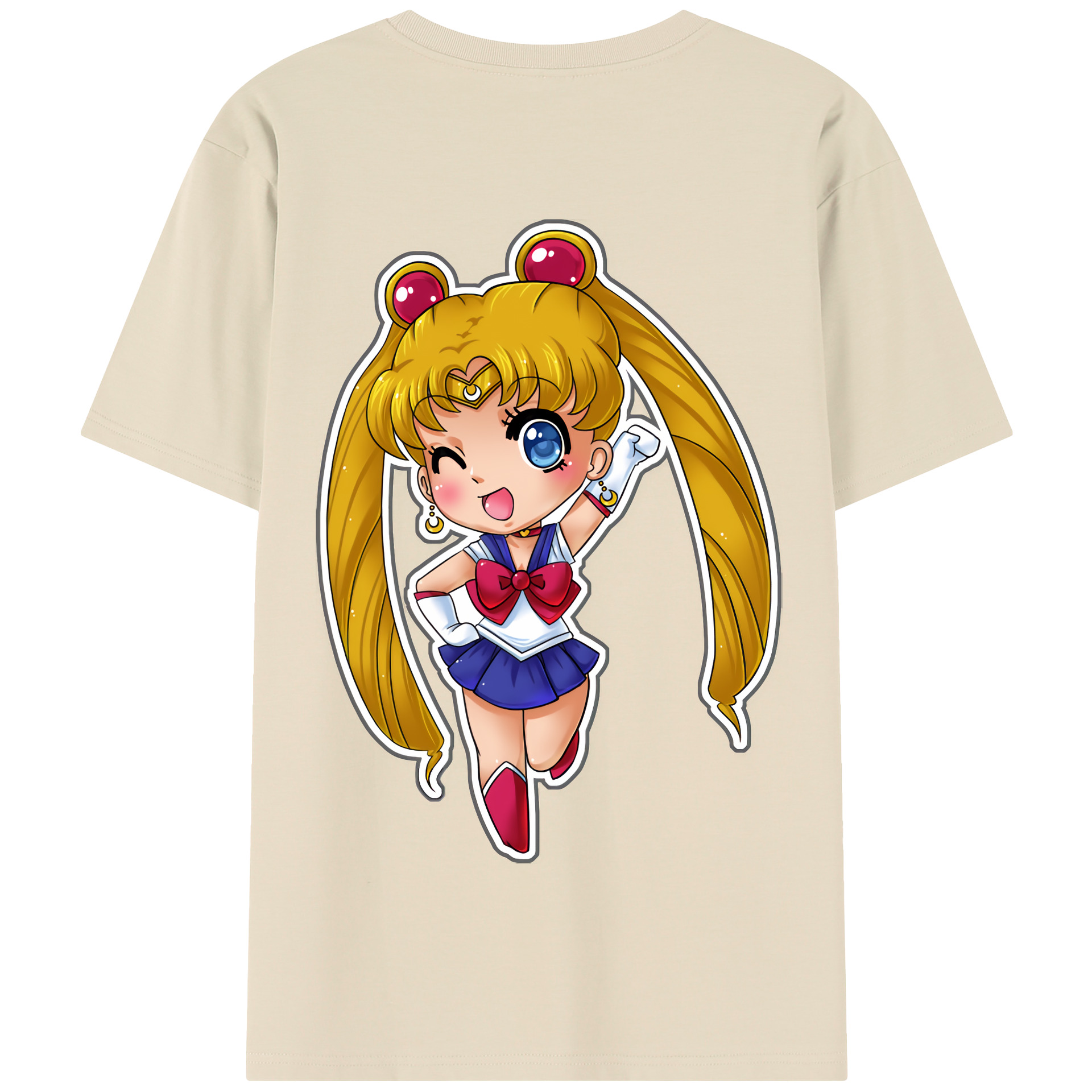 （画像用） 美少女戦士セーラームーン 月野 うさぎ つきの うさぎ Sailor Moon Tsukino Usagi 綿100％半袖Tシャツ（背面プリント）