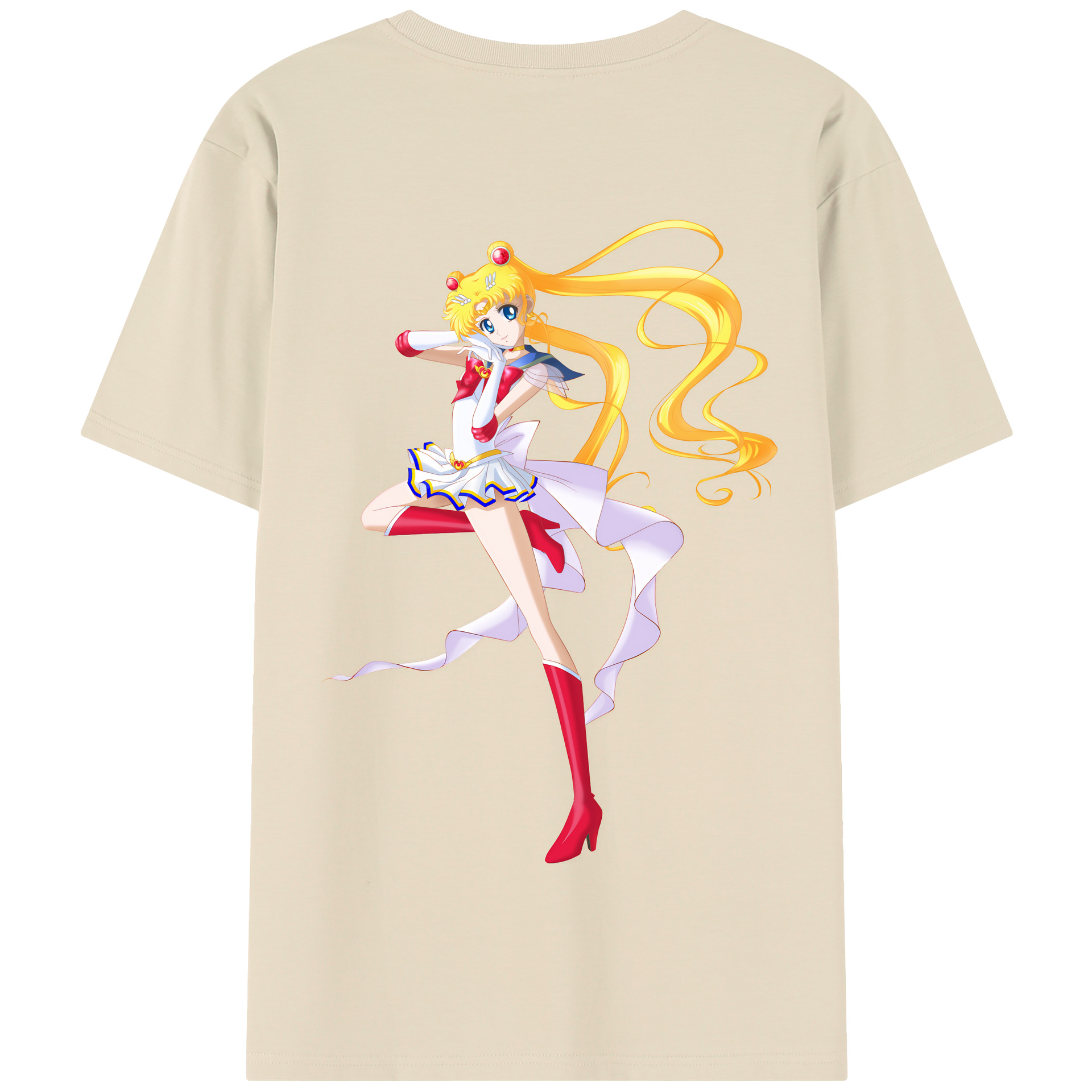 （画像用） 美少女戦士セーラームーン 月野 うさぎ つきの うさぎ Sailor Moon Tsukino Usagi 綿100％半袖Tシャツ（背面プリント）