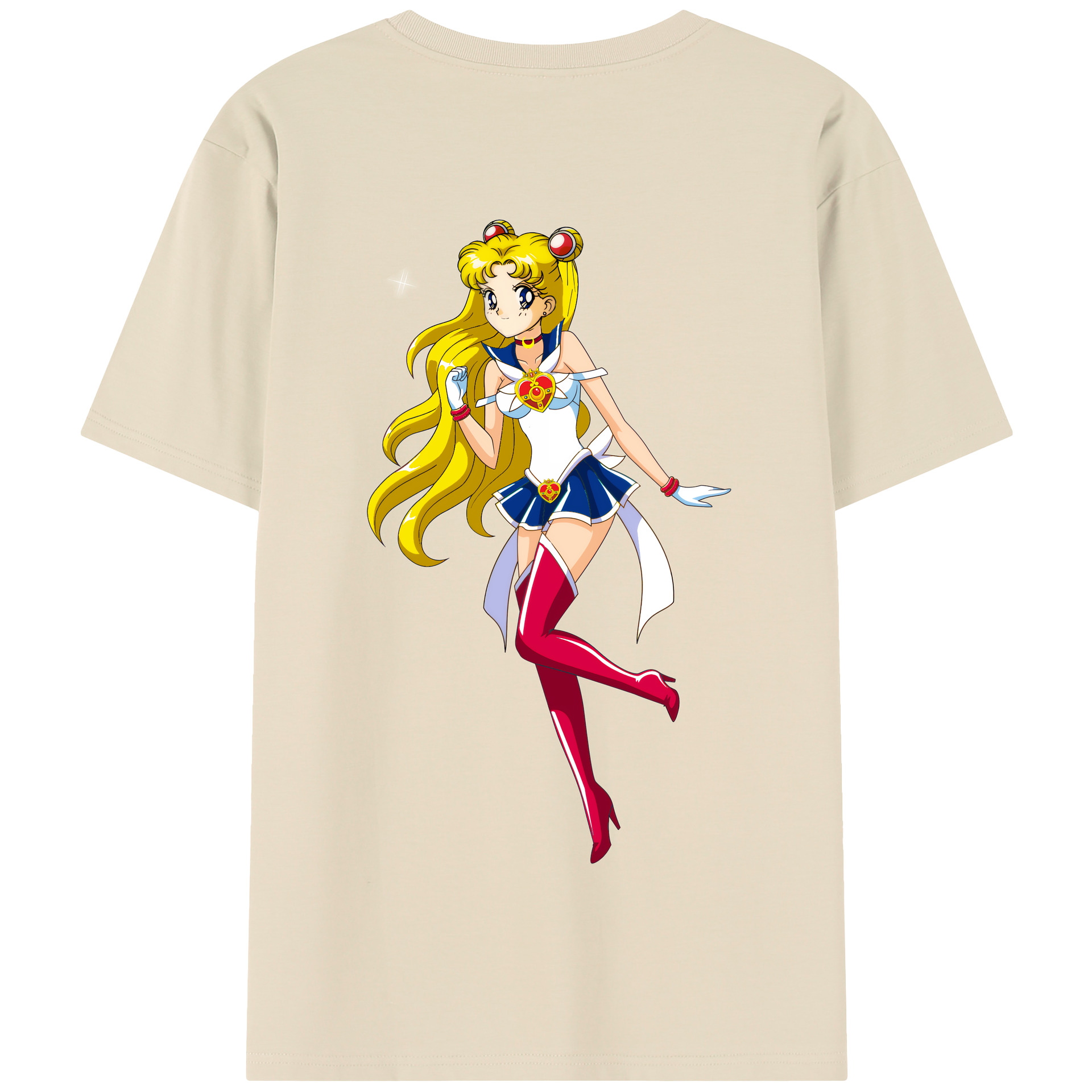 （画像用） 美少女戦士セーラームーン 月野 うさぎ つきの うさぎ Sailor Moon Tsukino Usagi 綿100％半袖Tシャツ（背面プリント）