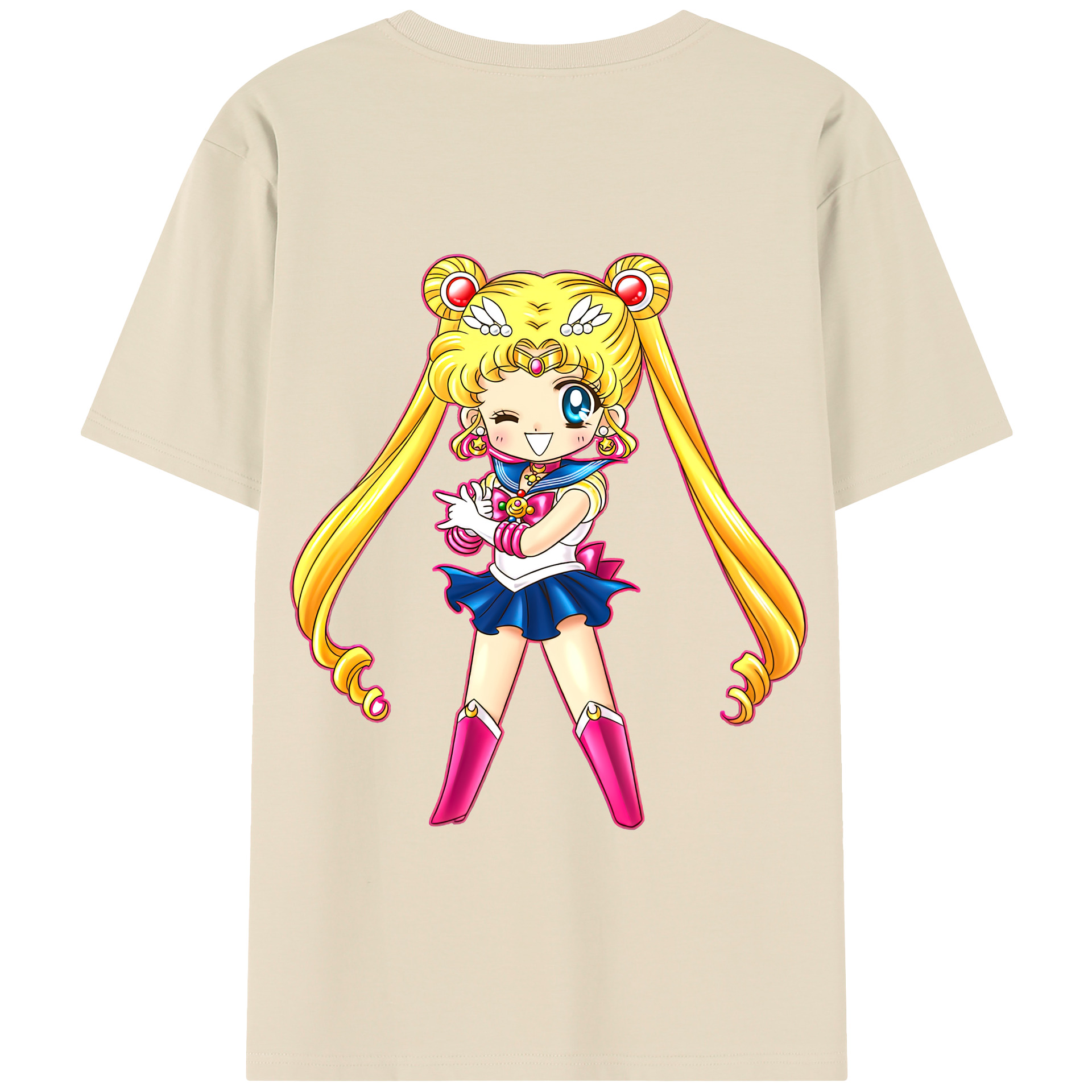（画像用） 美少女戦士セーラームーン 月野 うさぎ つきの うさぎ Sailor Moon Tsukino Usagi 綿100％半袖Tシャツ（背面プリント）