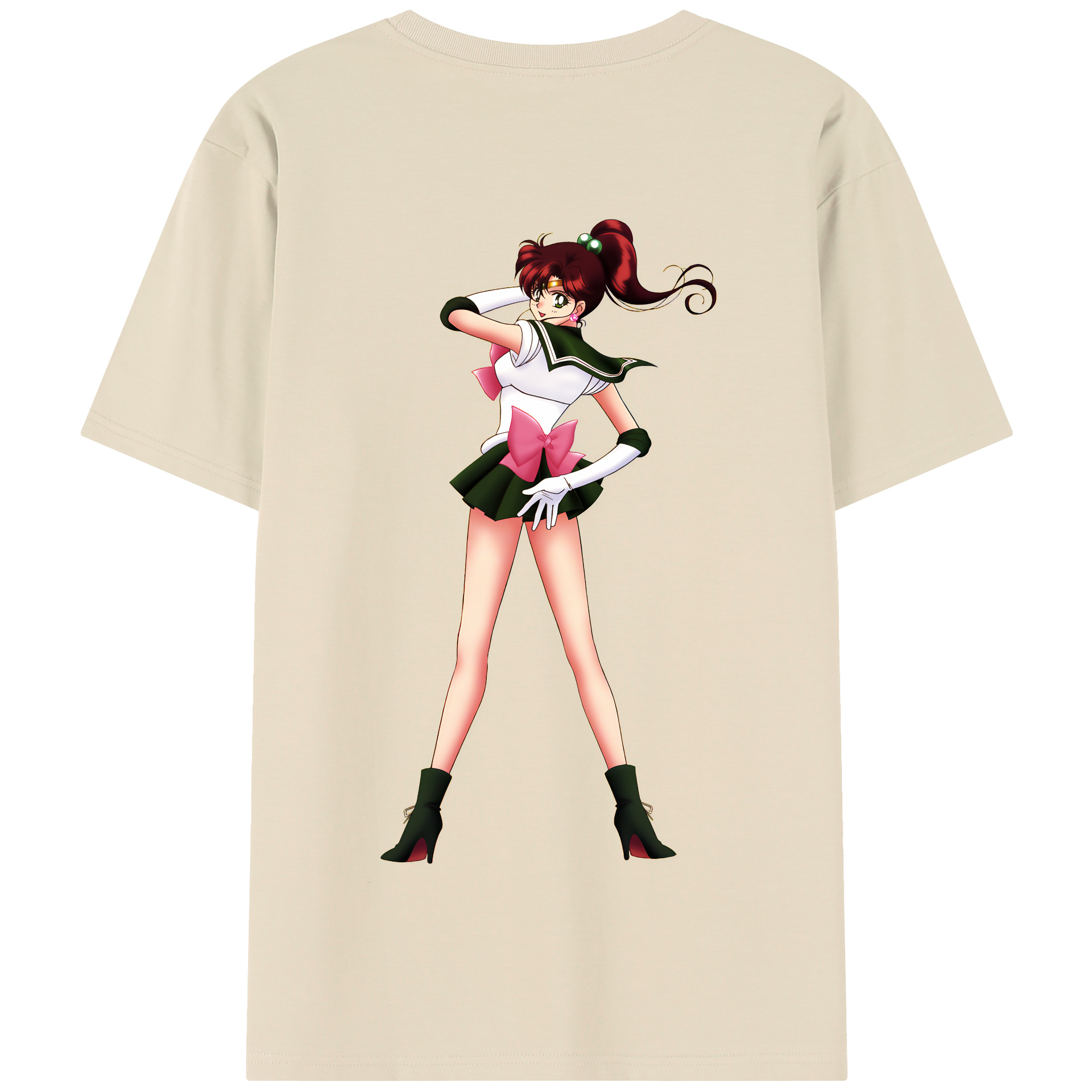 （画像用） 美少女戦士セーラームーン 木野 まこと きの まこと Sailor Moon Kino Makoto （セーラージュピター；Sailor Jupiter） 綿100％半袖Tシャツ（背面プリント）