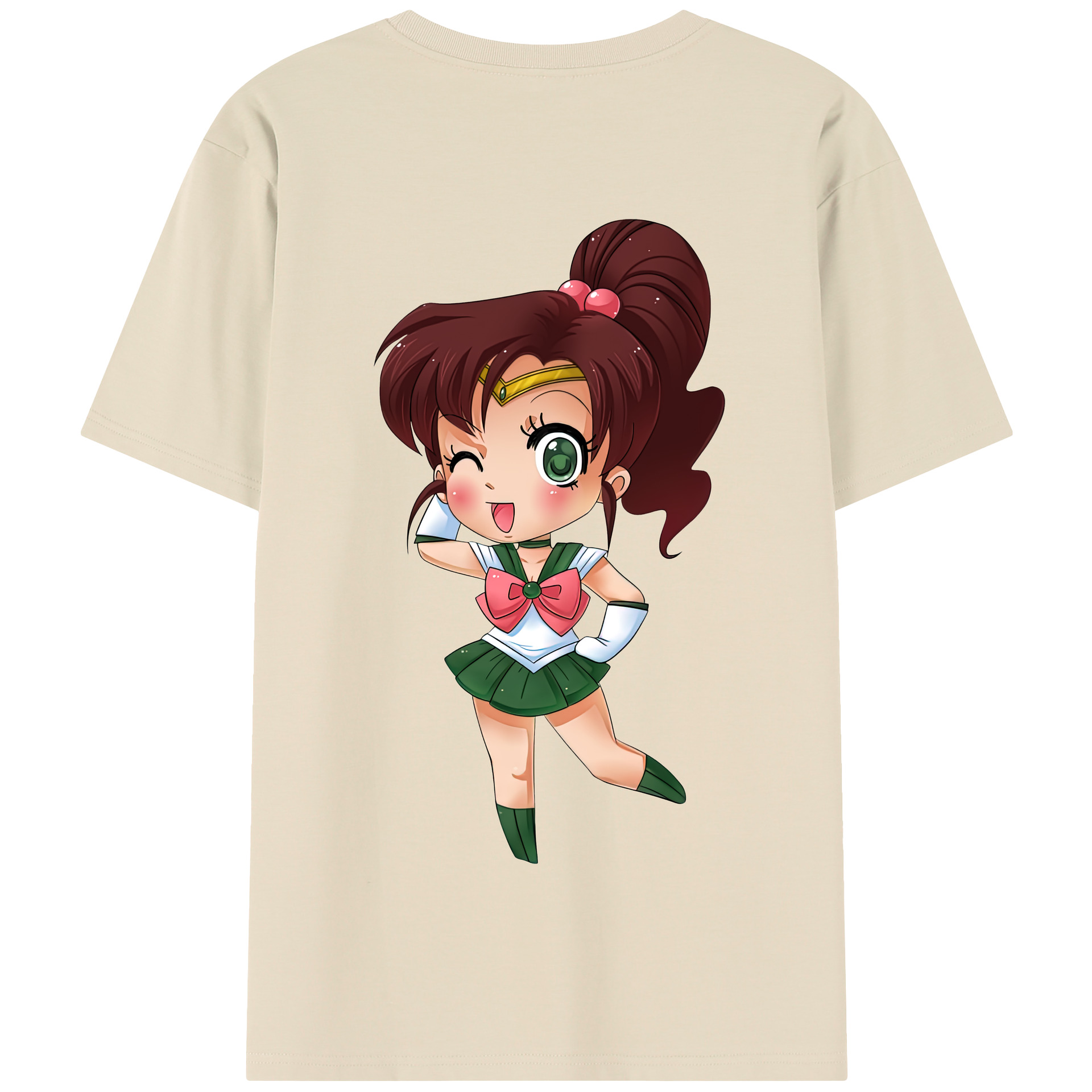 （画像用） 美少女戦士セーラームーン 木野 まこと きの まこと Sailor Moon Kino Makoto （セーラージュピター；Sailor Jupiter） 綿100％半袖Tシャツ（背面プリント）