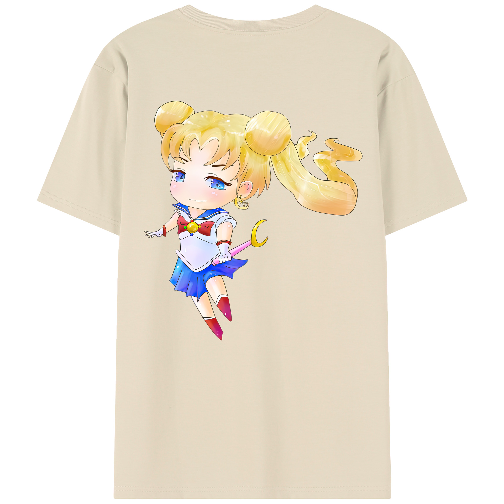 （画像用） 美少女戦士セーラームーン 愛野 美奈子 あいの みなこ Sailor Moon Aino Minako 綿100％半袖Tシャツ（背面プリント）